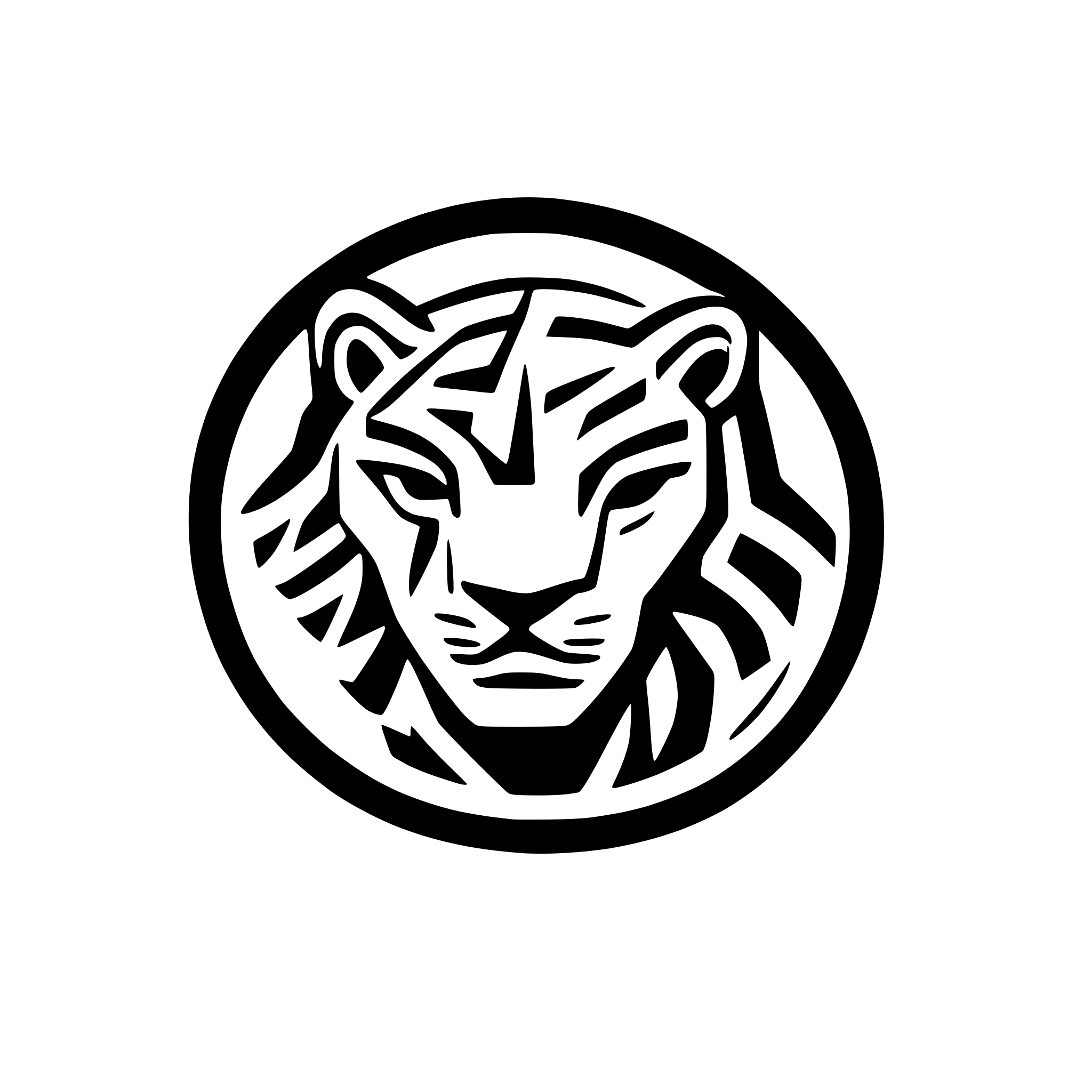 AI-generated SVG of a minimal geometric tiger logo