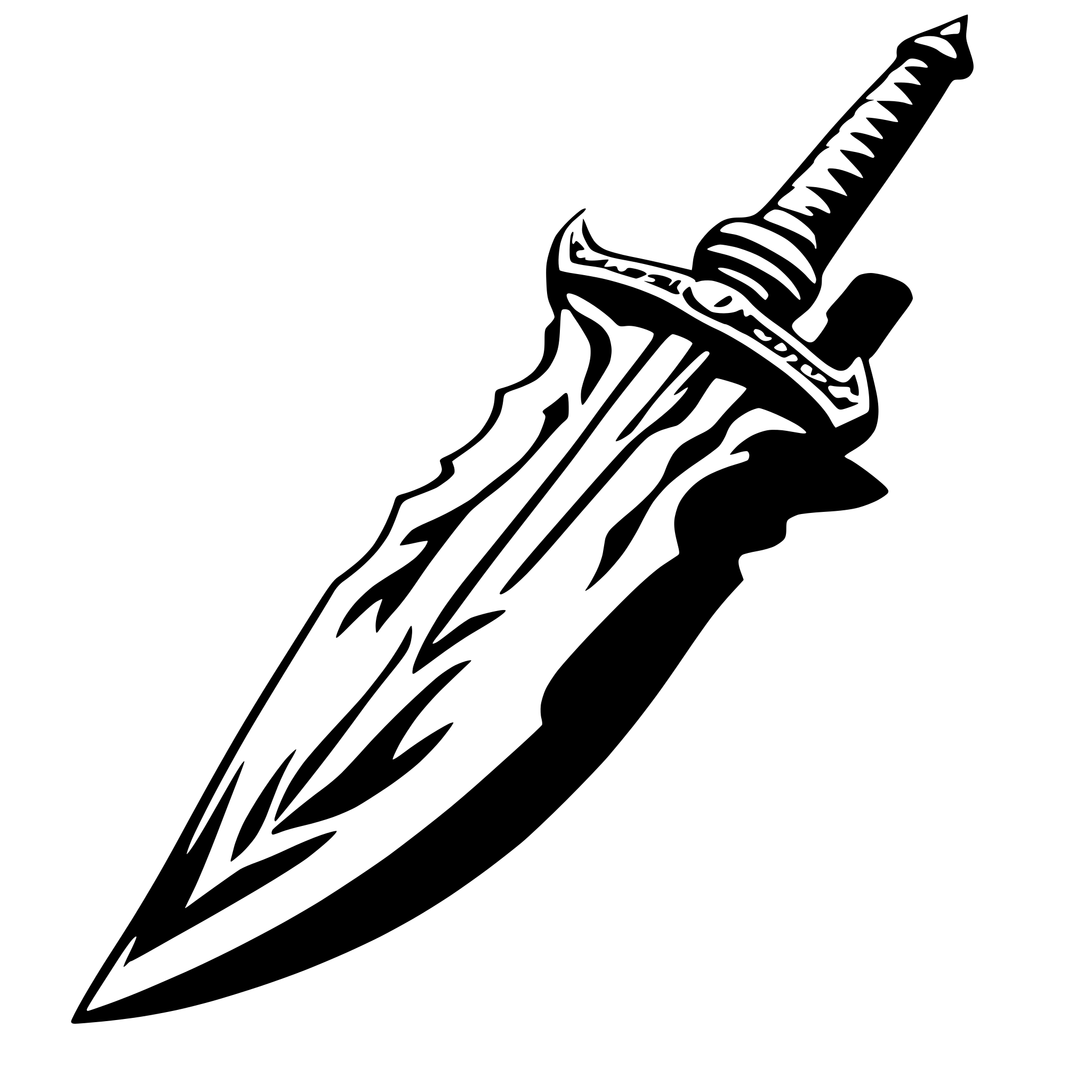 AI-generated SVG of 'neo traditional borkne dagger'