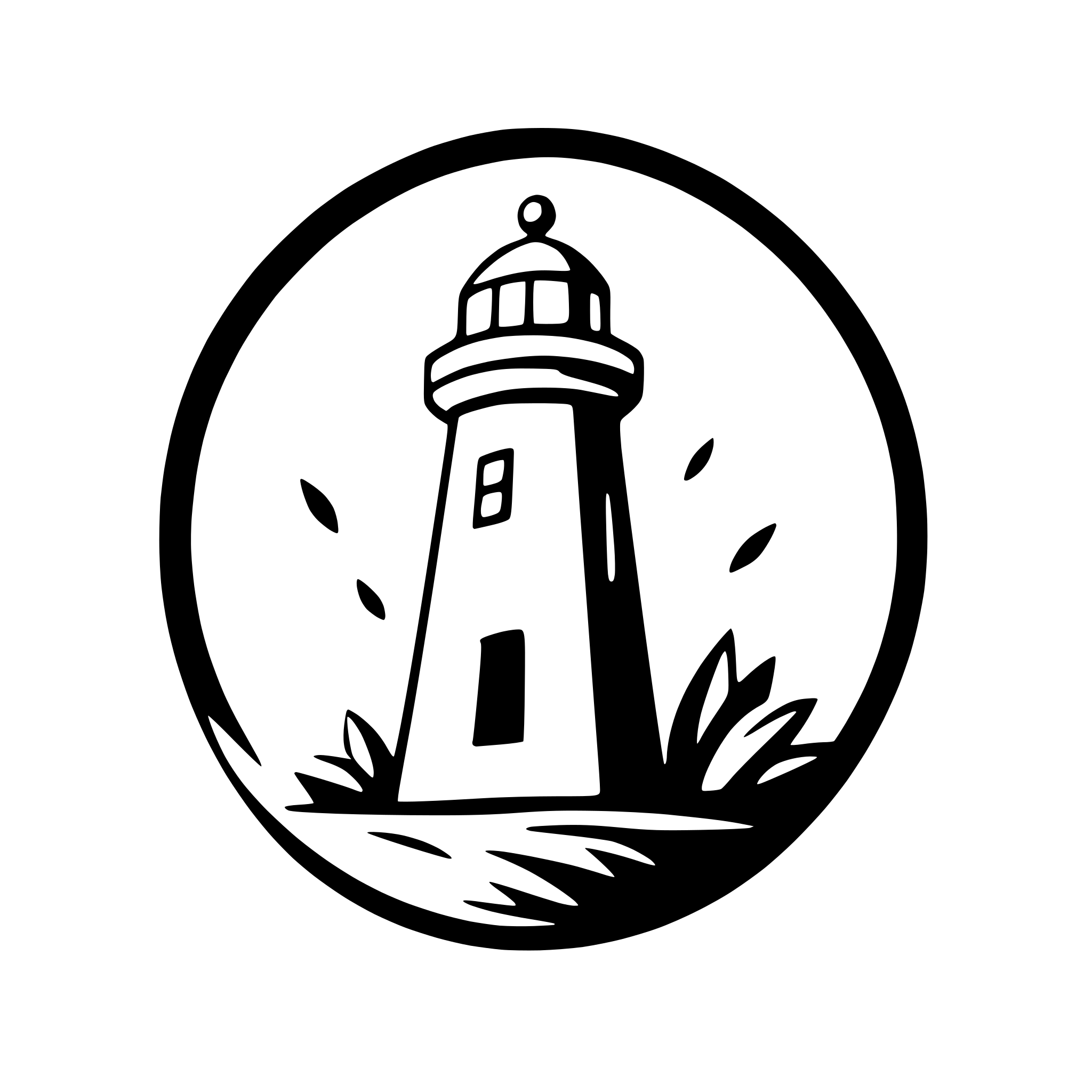 AI-generated SVG of 'simple lighthouse with beams'