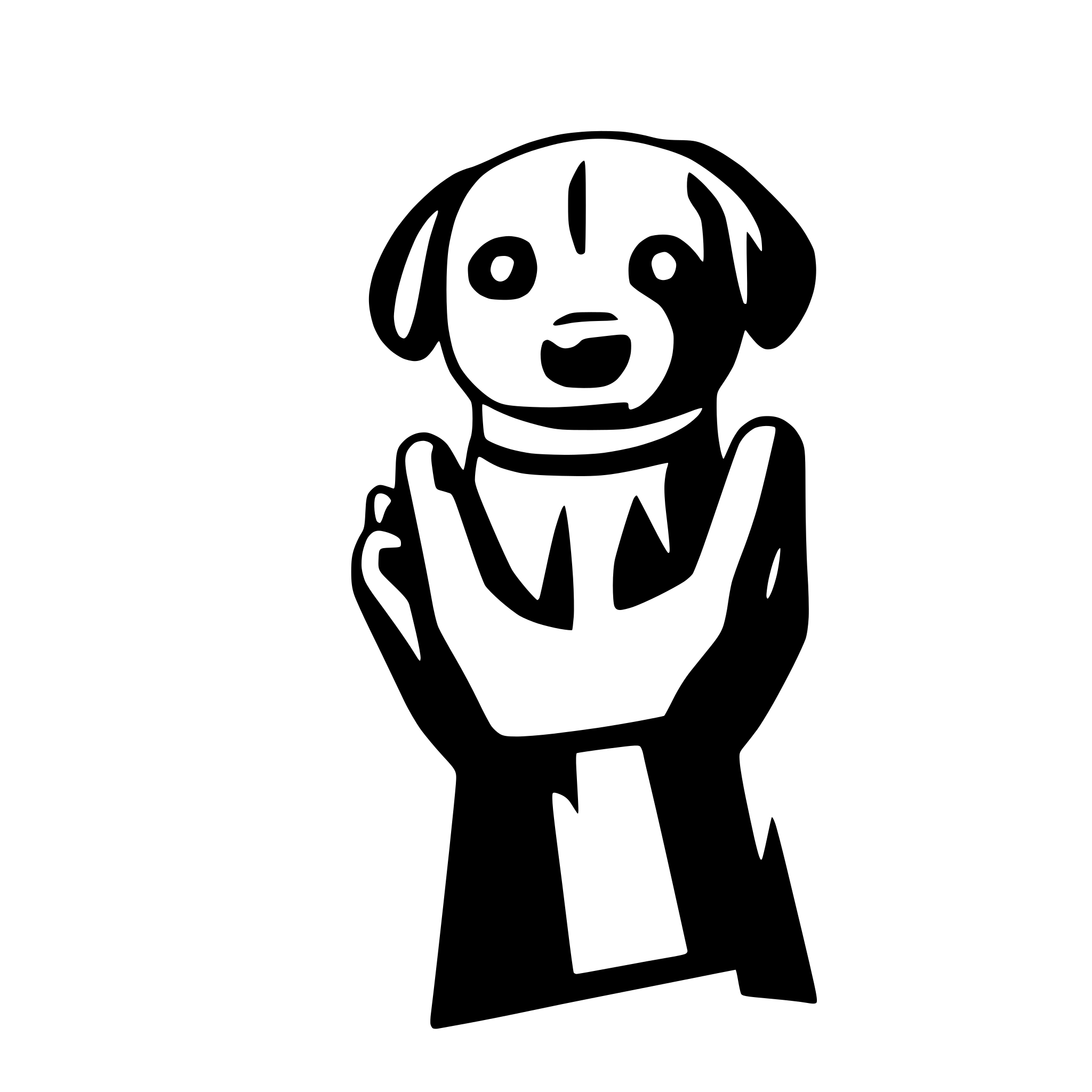 AI-generated SVG of a Dog and human holding hand