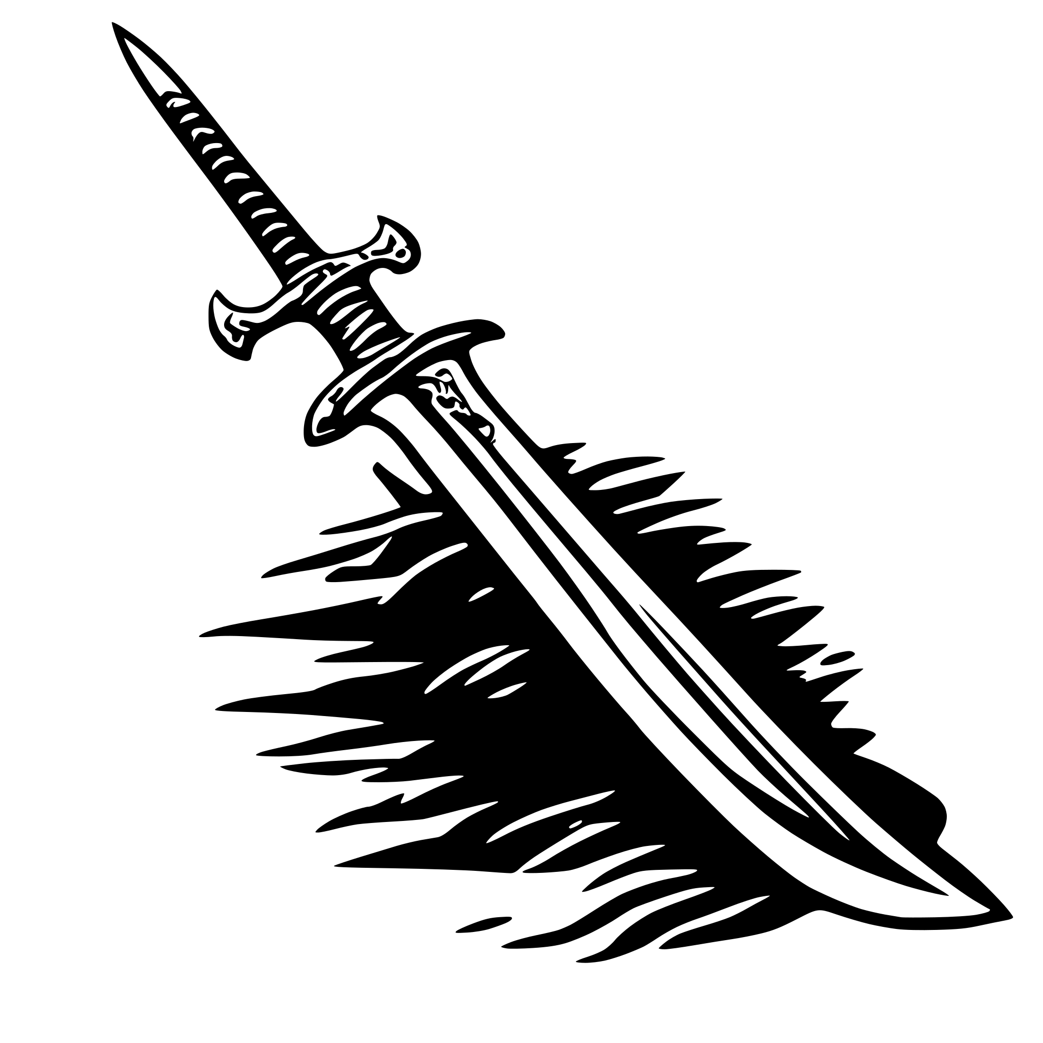 AI-generated SVG of 'falcata portuguesa espada'