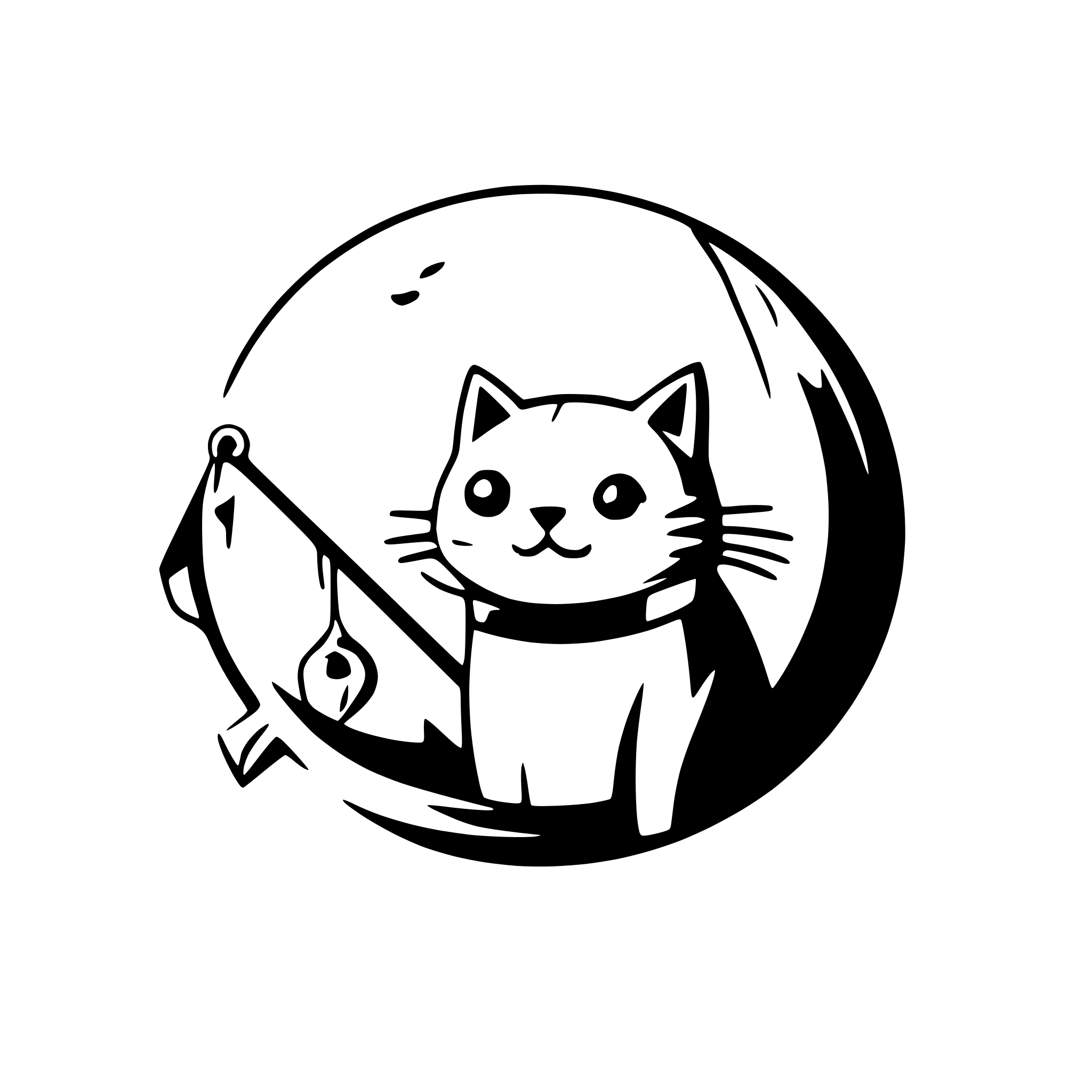 AI-generated SVG of 'a cat fishing a fish'
