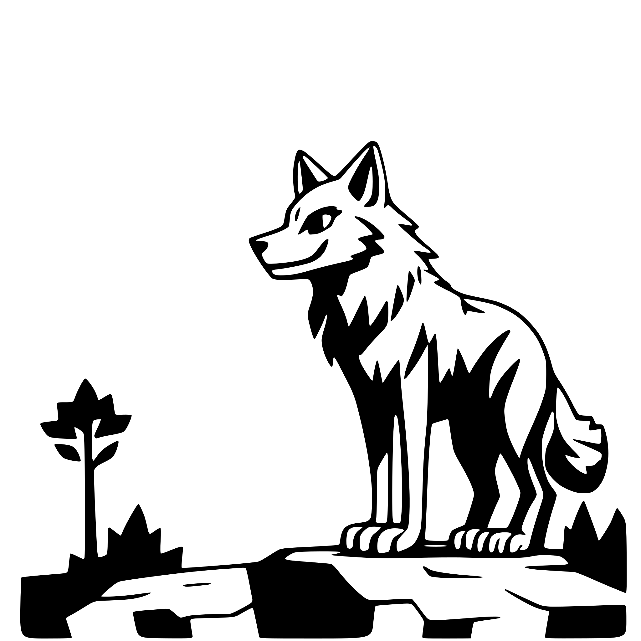 AI-generated SVG of 'wolf howling at moon'
