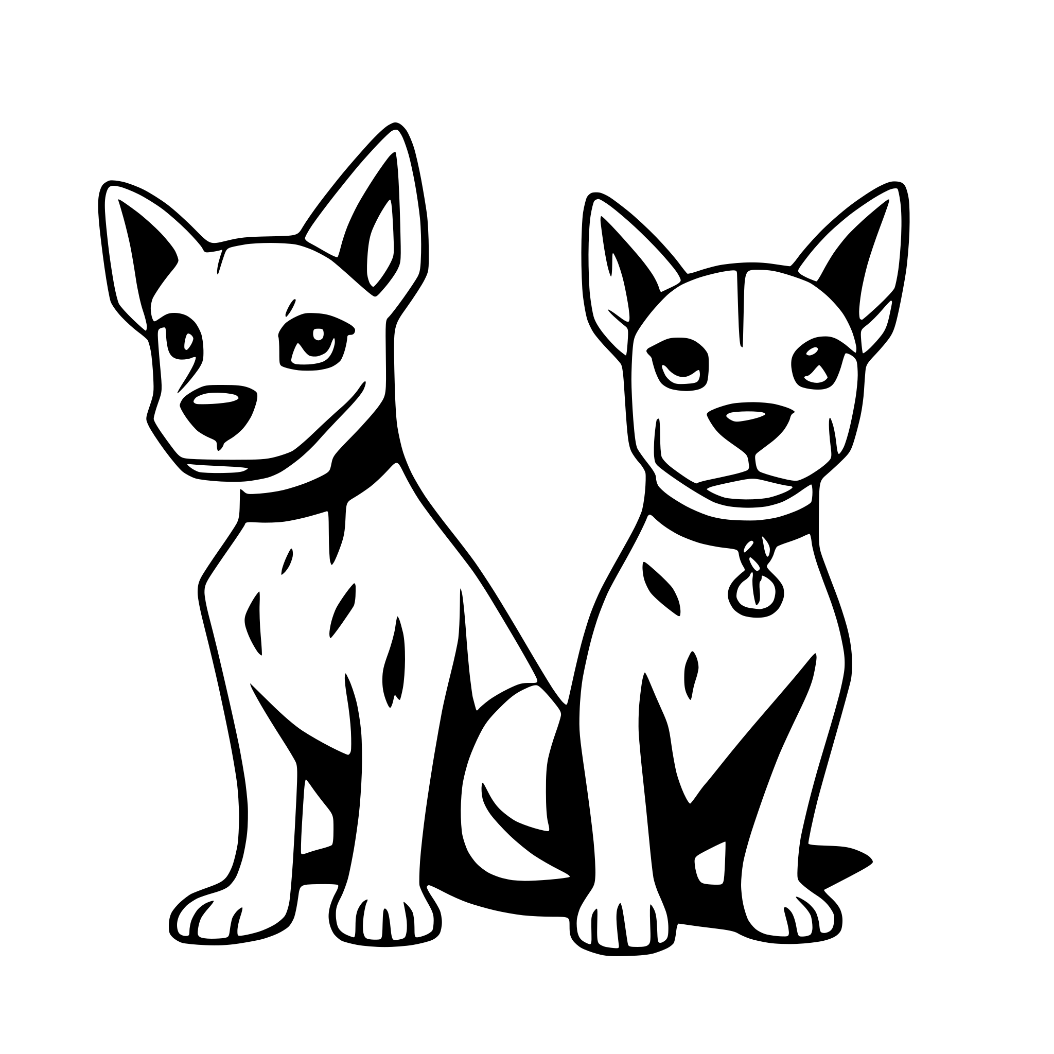 AI-generated SVG of 'trace the two dogs'