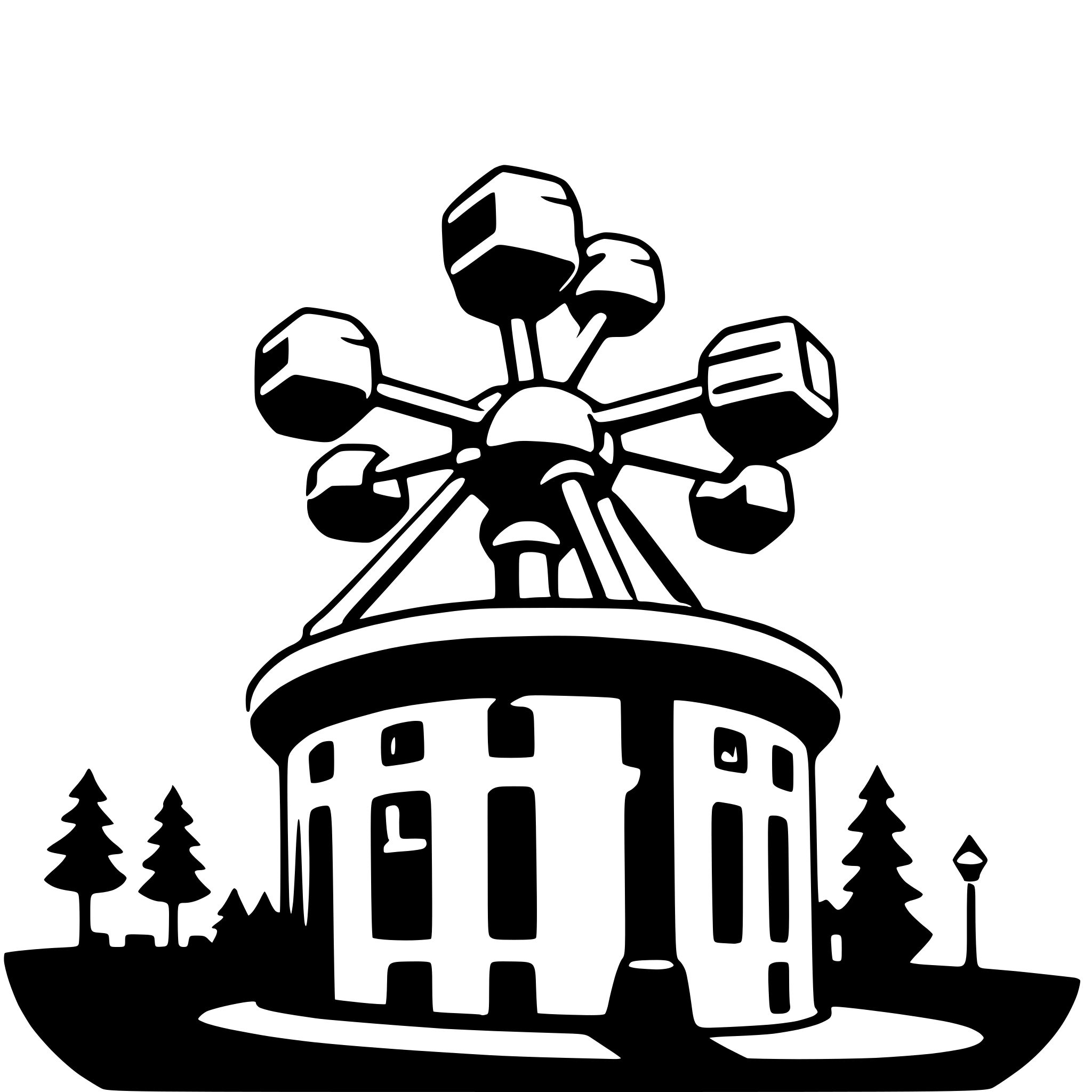 AI-generated SVG of a atomium
