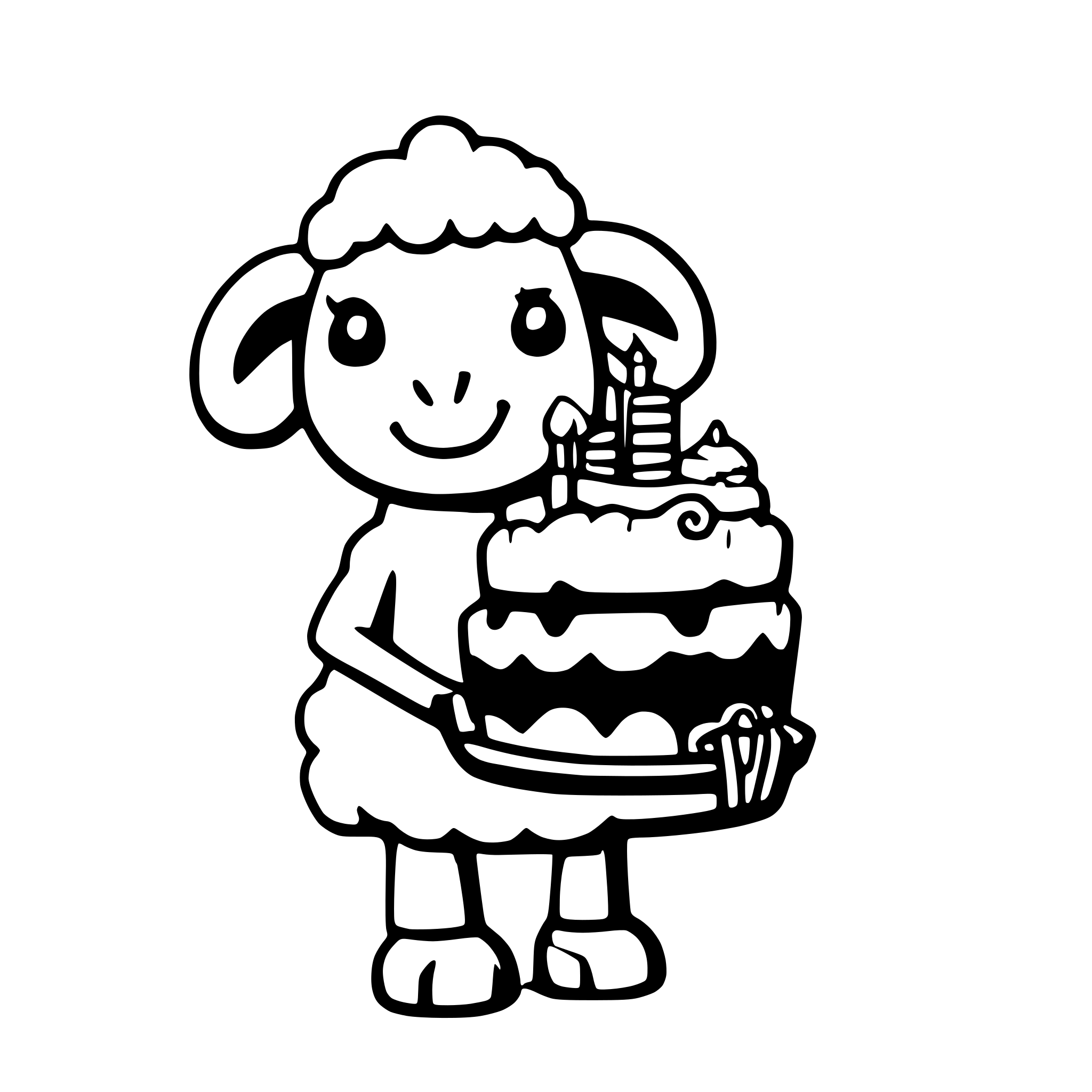 AI-generated SVG of a a cute sheep holding a birthday cake