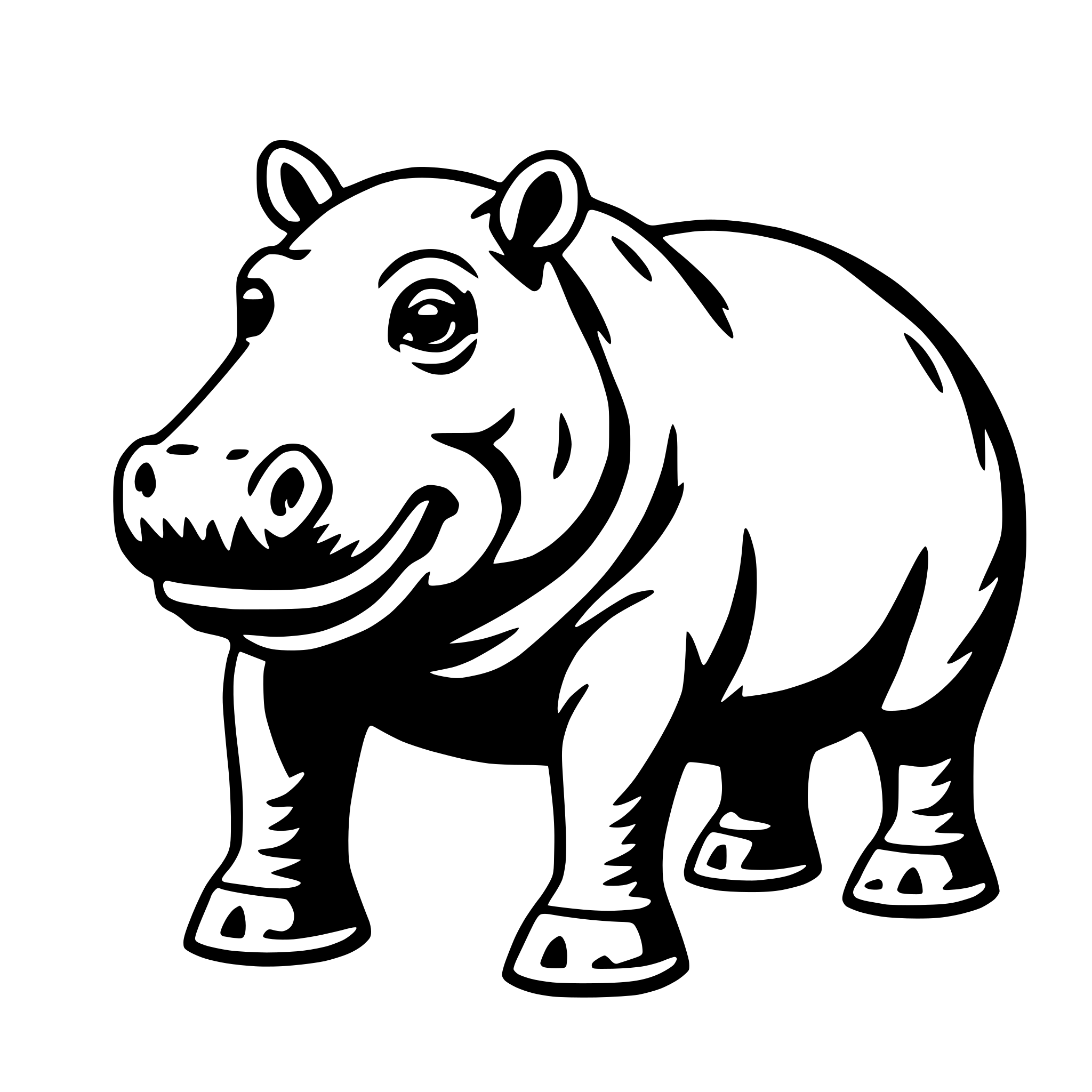 AI-generated SVG of a hippopotamus