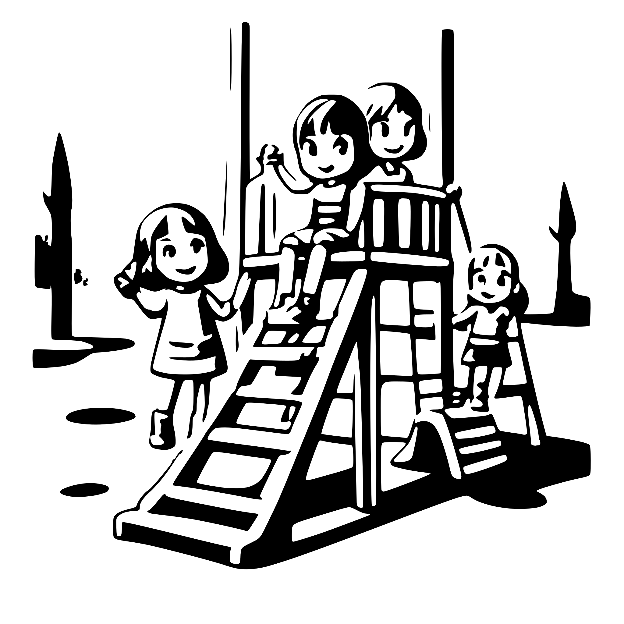 AI-generated SVG of a 10 children playing on a playground