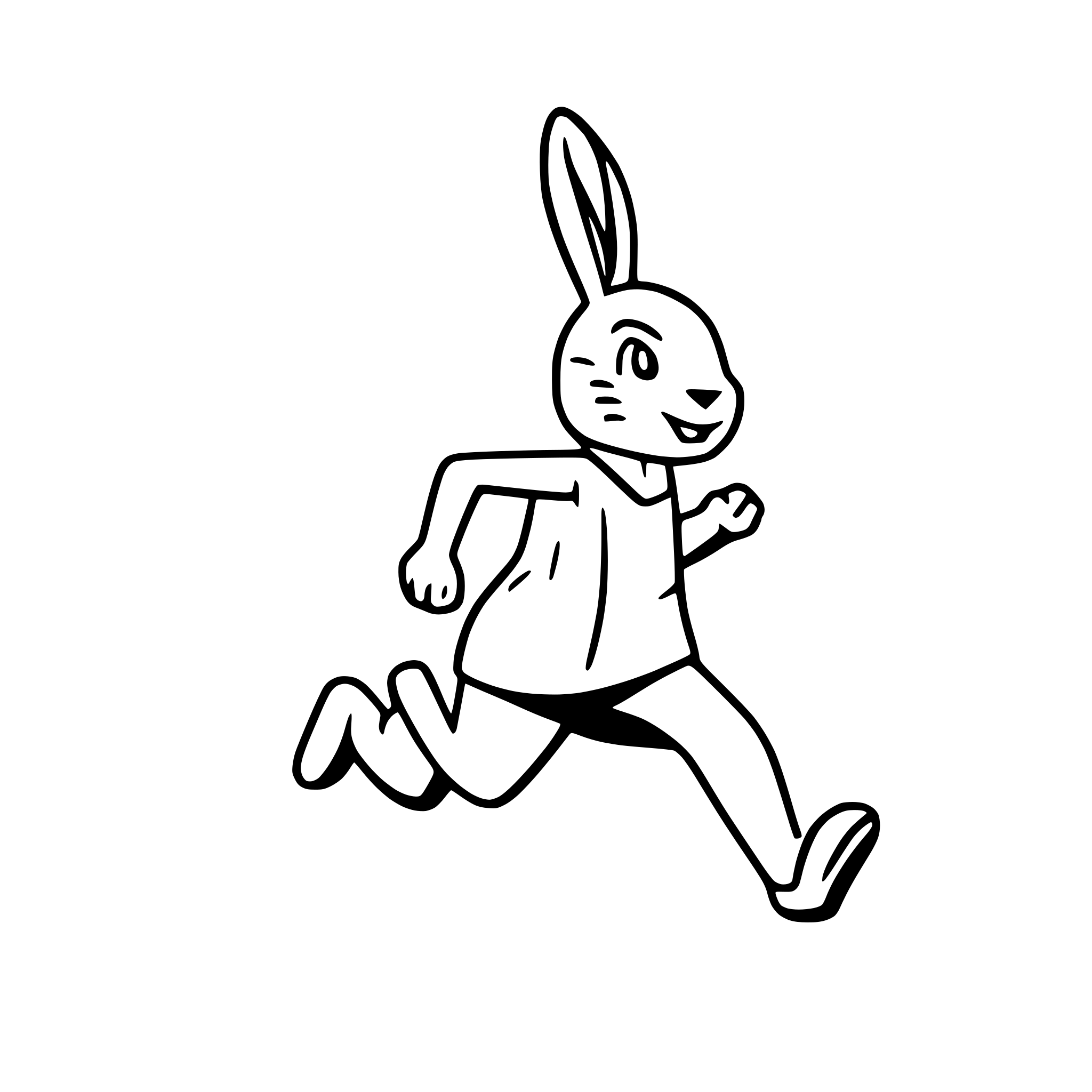 AI-generated SVG of a A rabbit running fast like a human, wearing sportswear and shoes AI-generated SVG of a A rabbit running fast like a human, wearing sportswear and shoes