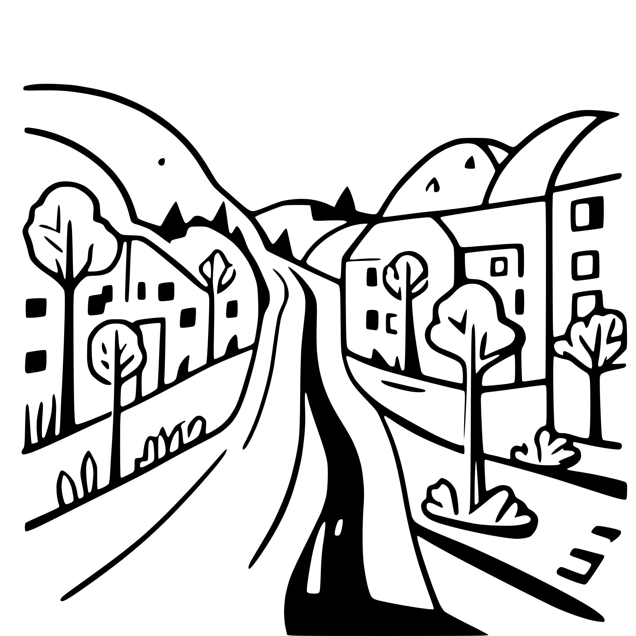 AI-generated SVG of a Valley town