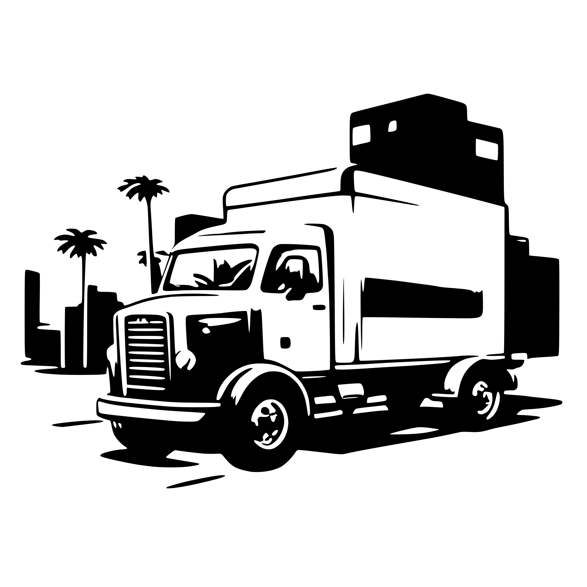 AI-generated SVG of a moving box truck