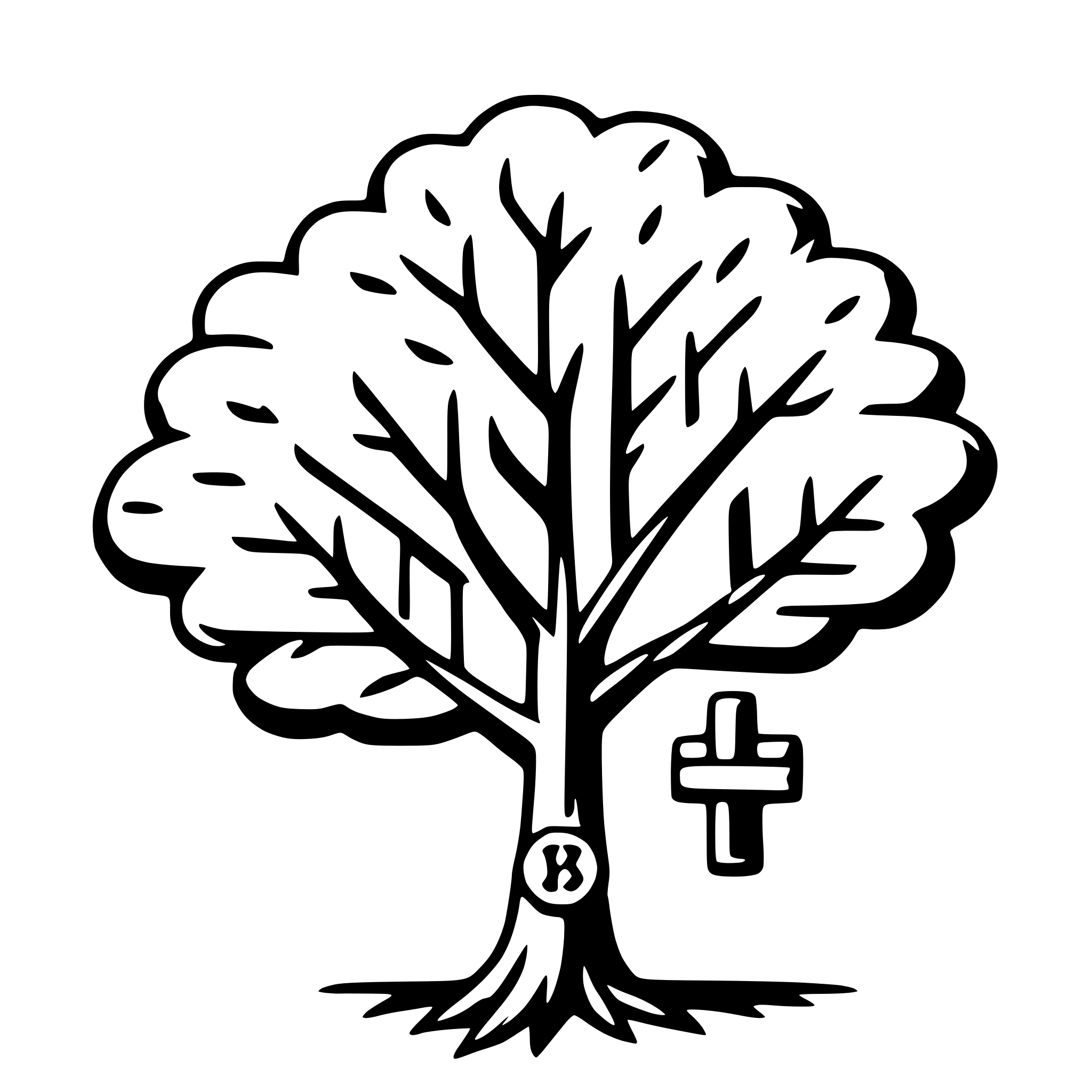 AI-generated SVG of a couple's initials in tree