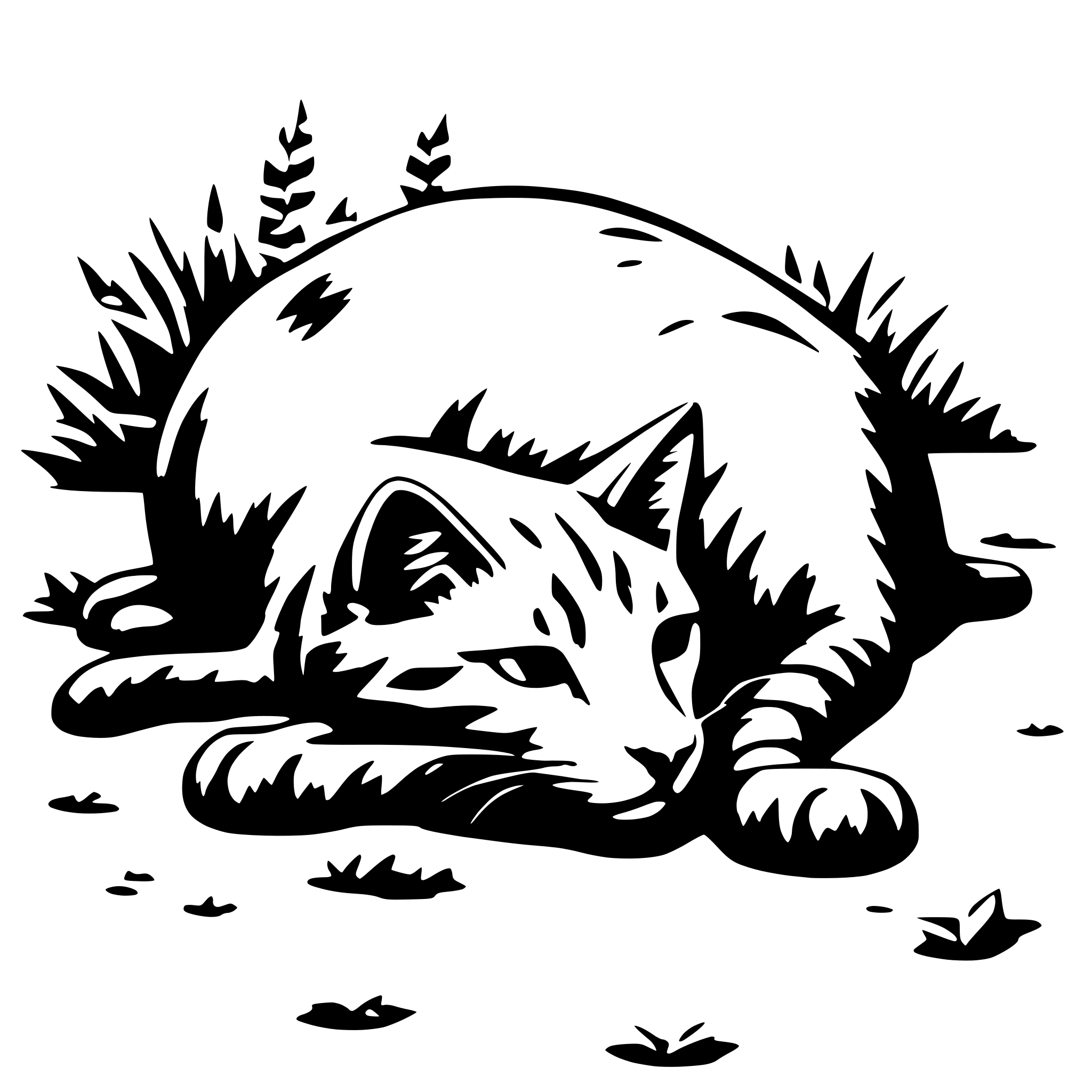 AI-generated SVG of a cat on the ground sleeping
