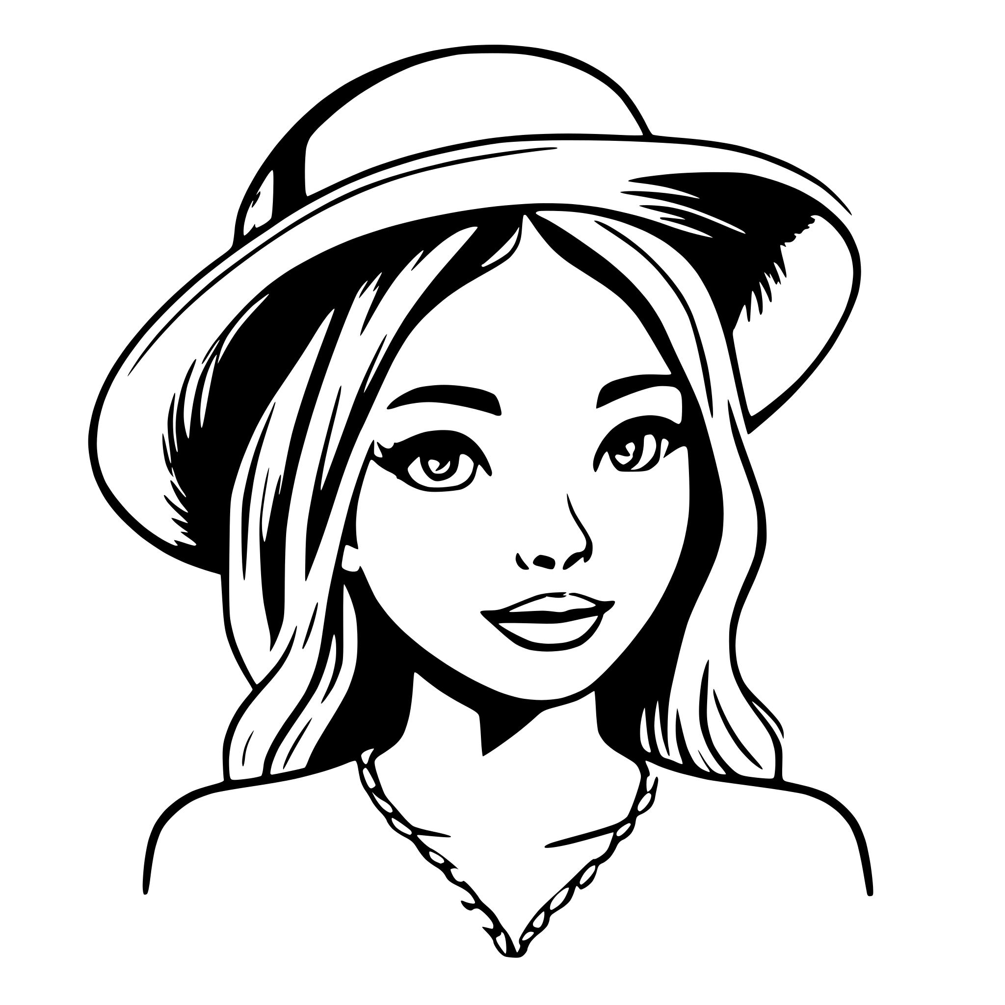 AI-generated SVG of 'Young girl with hat'