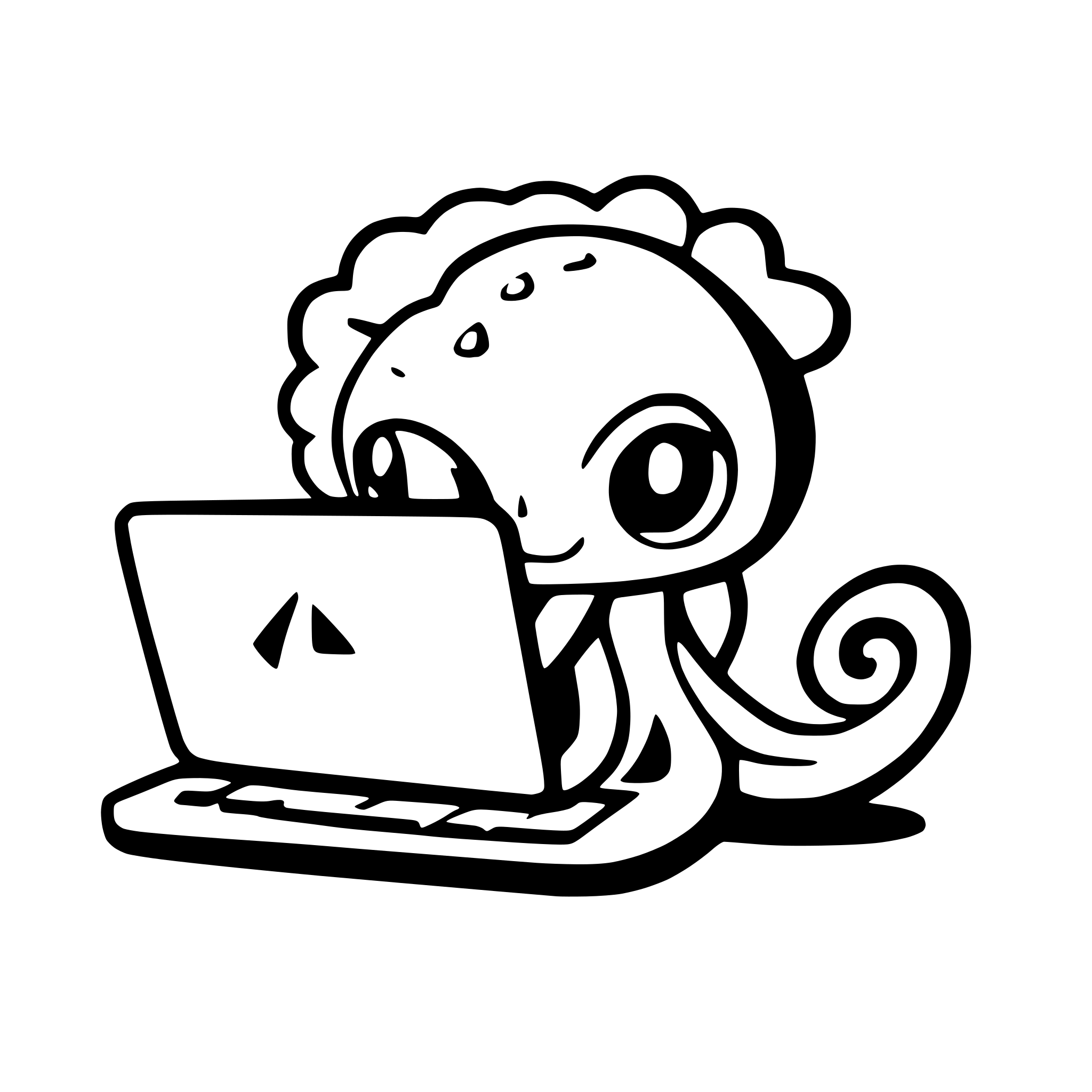 AI-generated SVG of 'octopus with laptop'