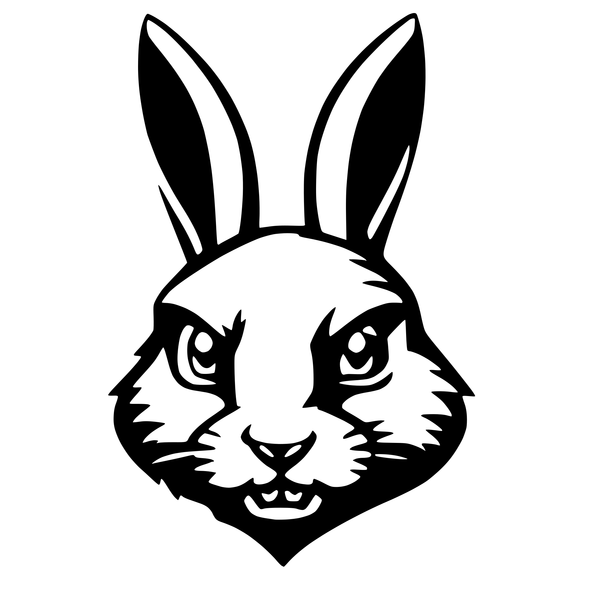 AI-generated SVG of a angry rabbit head
