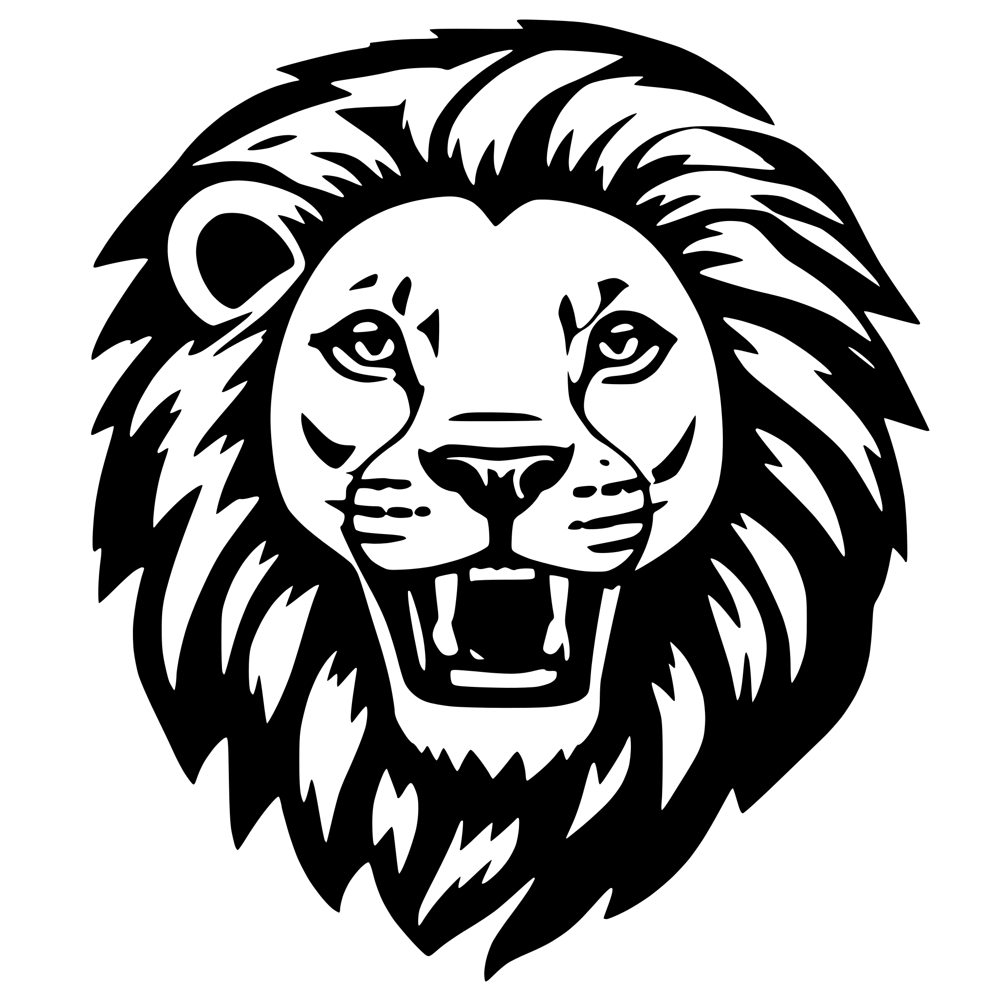 AI-generated SVG of 'Lion roaring with bravery'