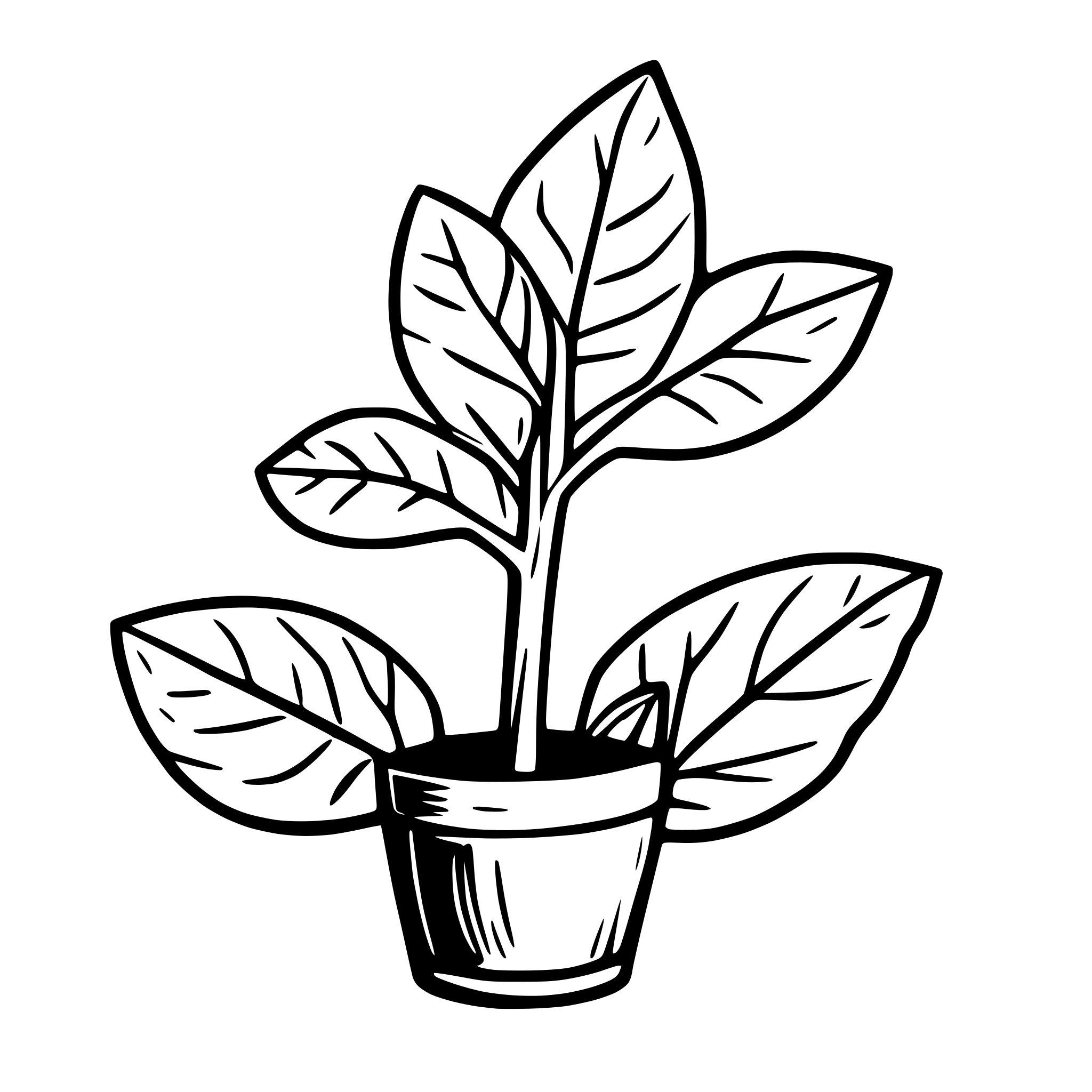 AI-generated SVG of 'kava plant and roots'