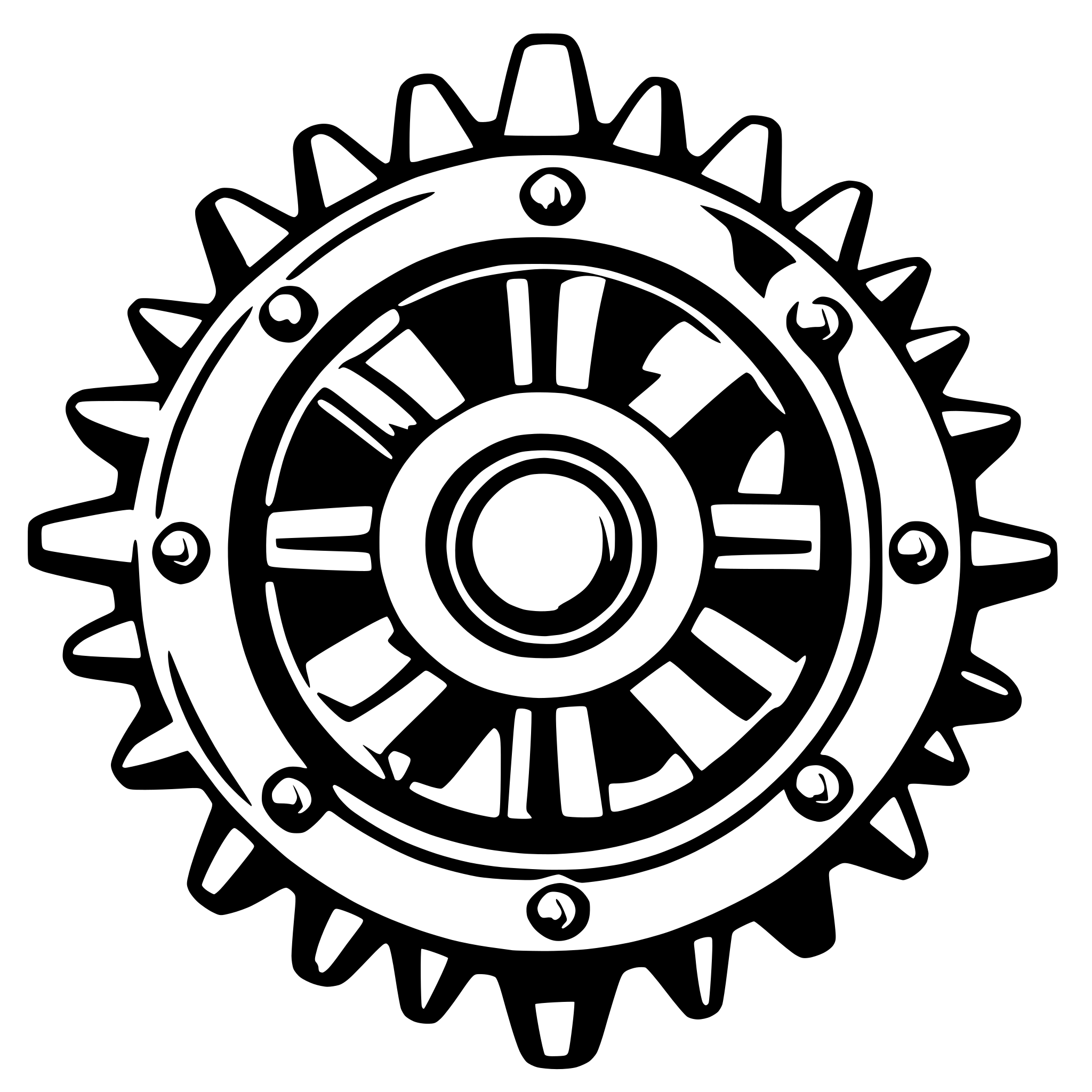 AI-generated SVG of 'fancy cog wheel'