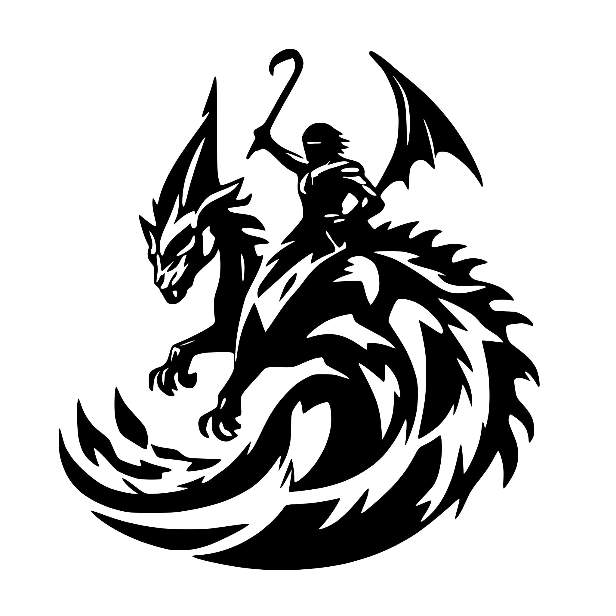 AI-generated SVG of 'A reaper silhoutte at the top .below underneath are a dragon fighting a tiger'