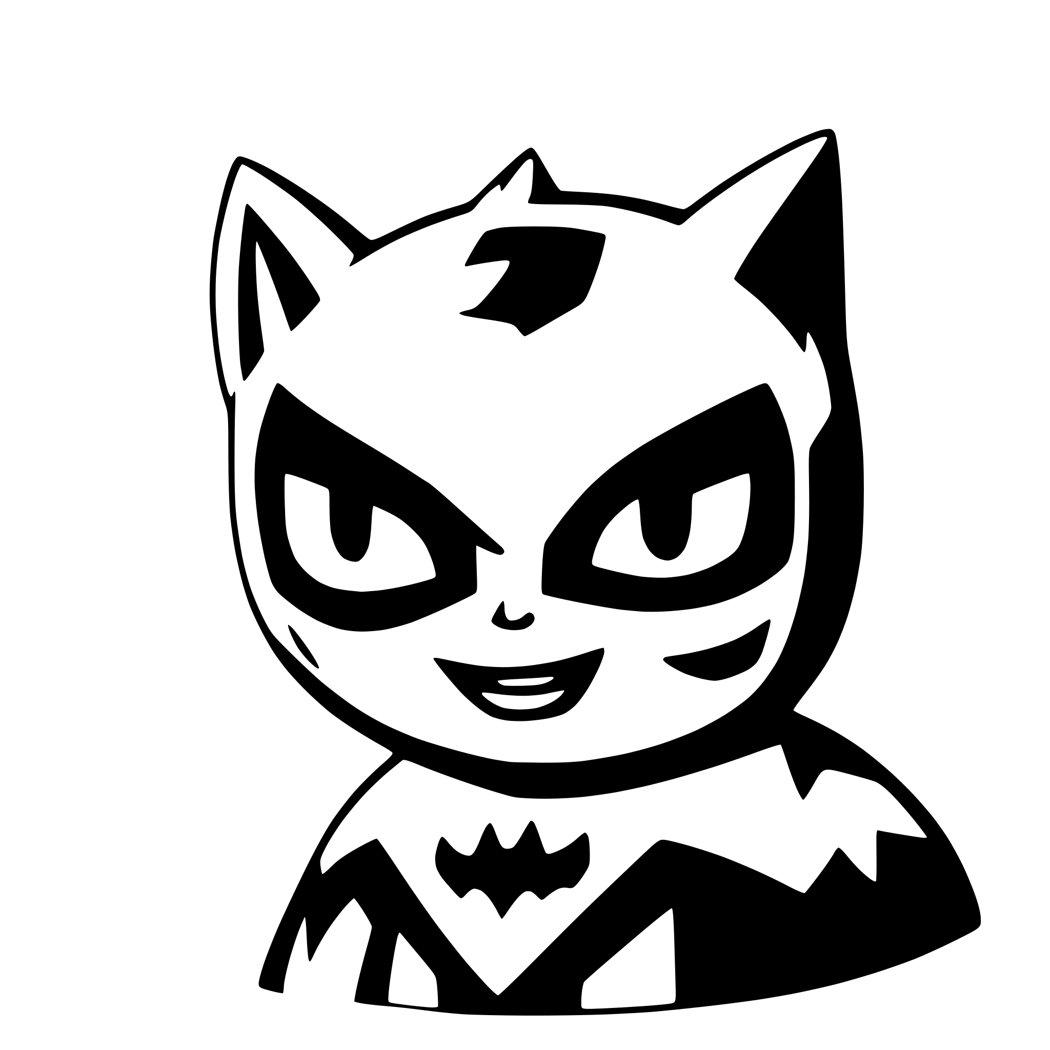 AI-generated SVG of 'Cat with batman mask'