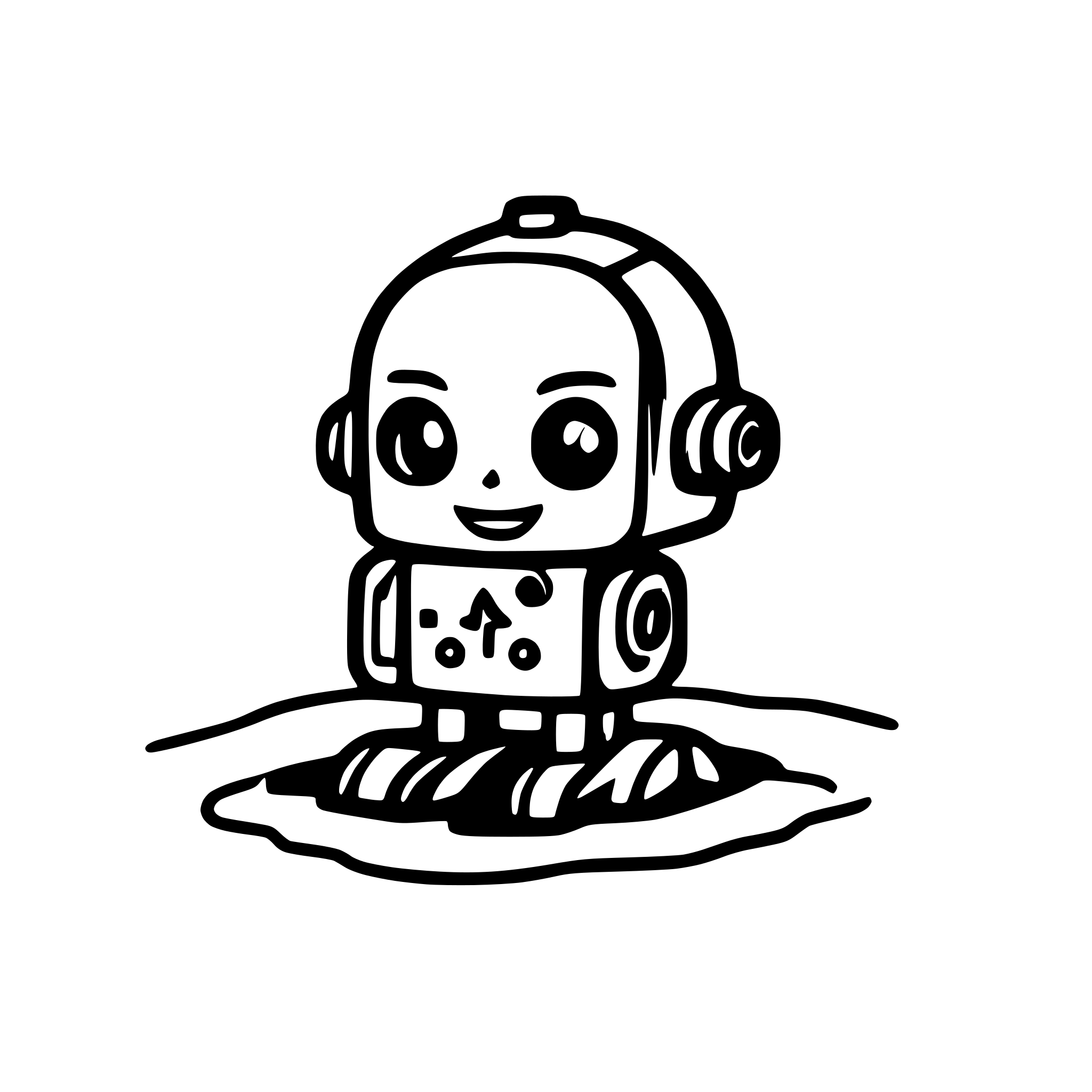 AI-generated SVG of a little Robot icon, sitting on an abandoned island