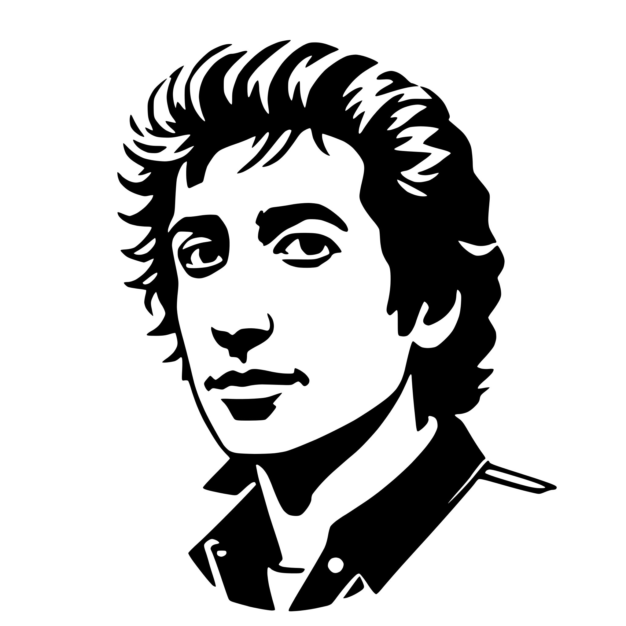 AI-generated SVG of a bob dylan