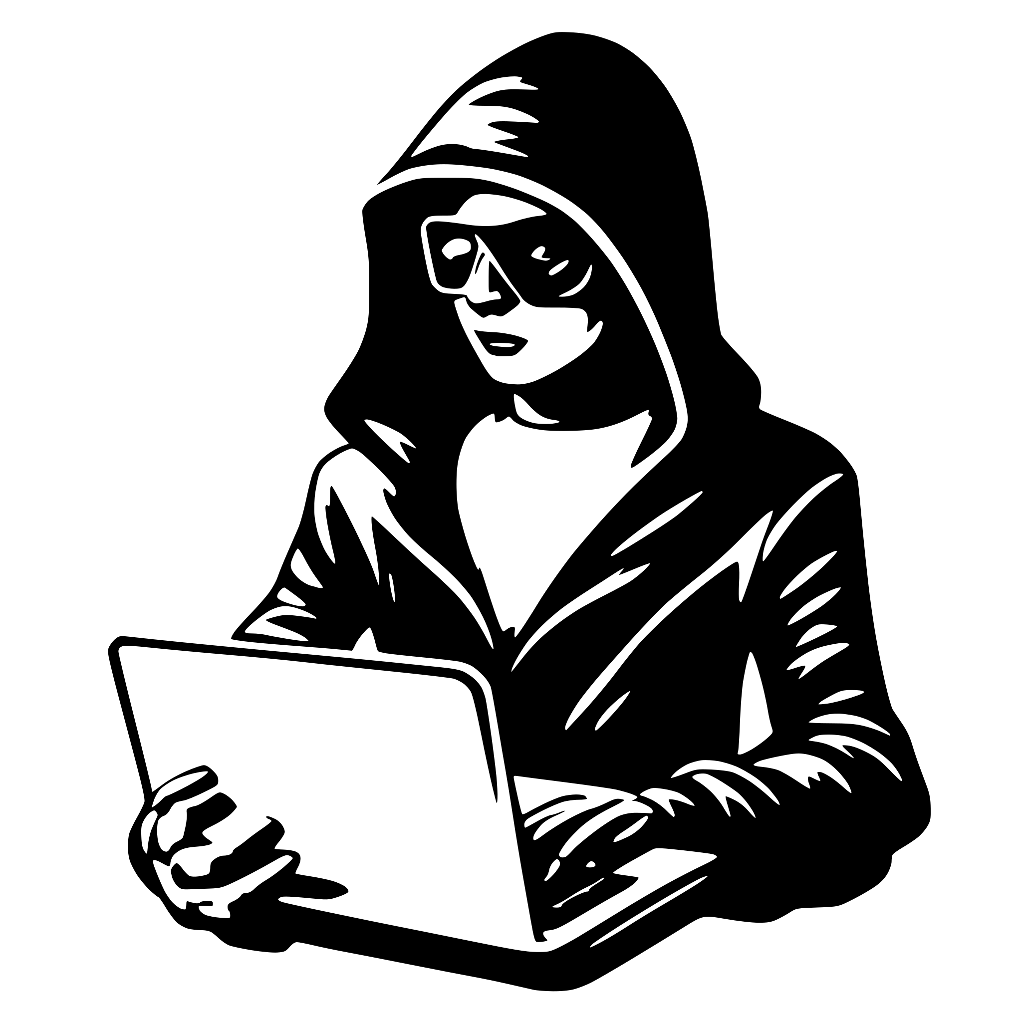 AI-generated SVG of a hacker