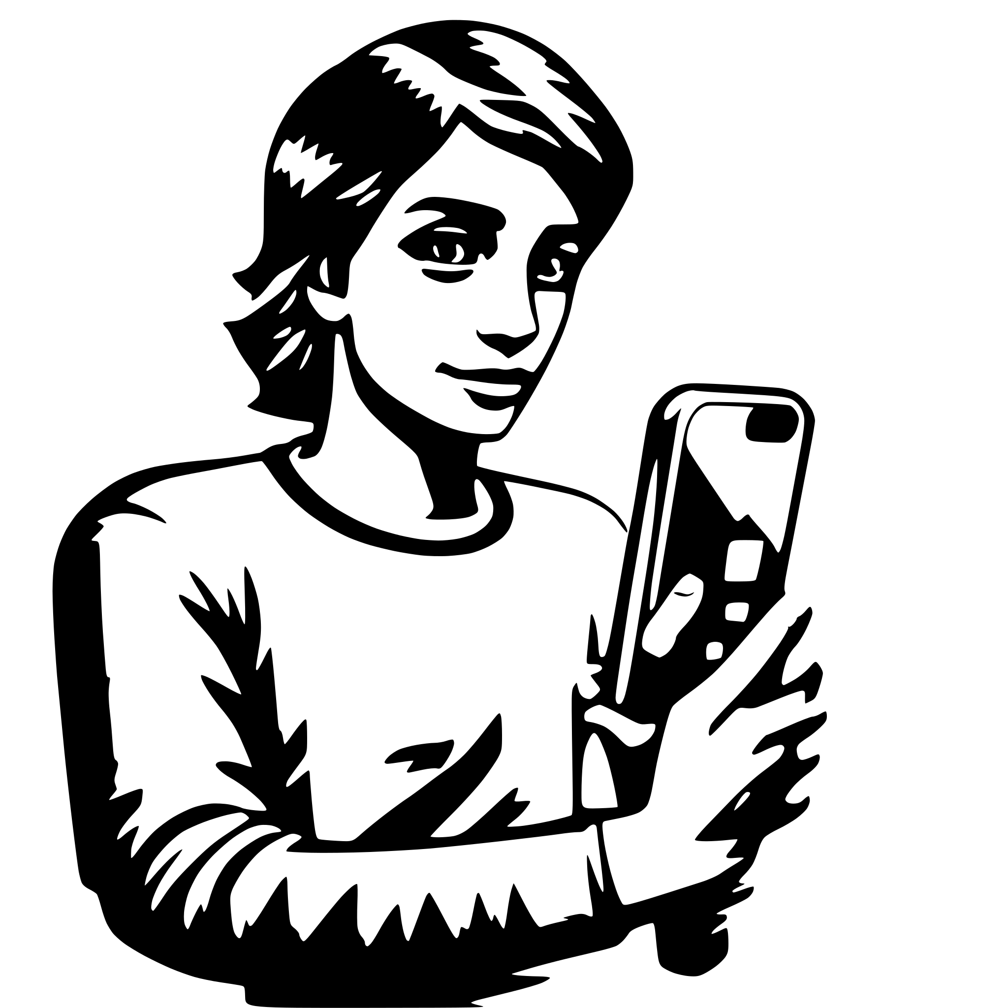 AI-generated SVG of 'a person using his smartphone'