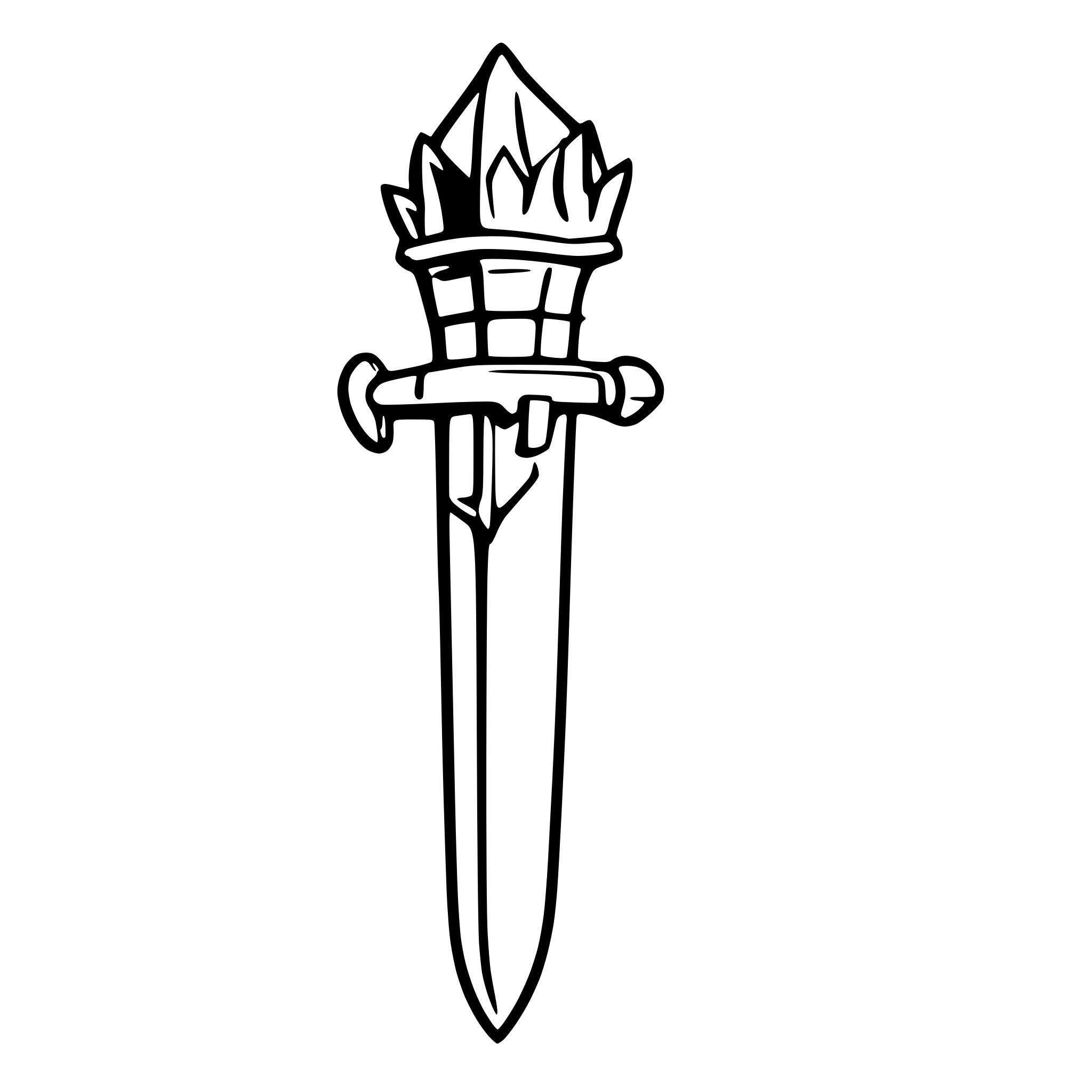 AI-generated SVG of a a medieval sword with crown and castle