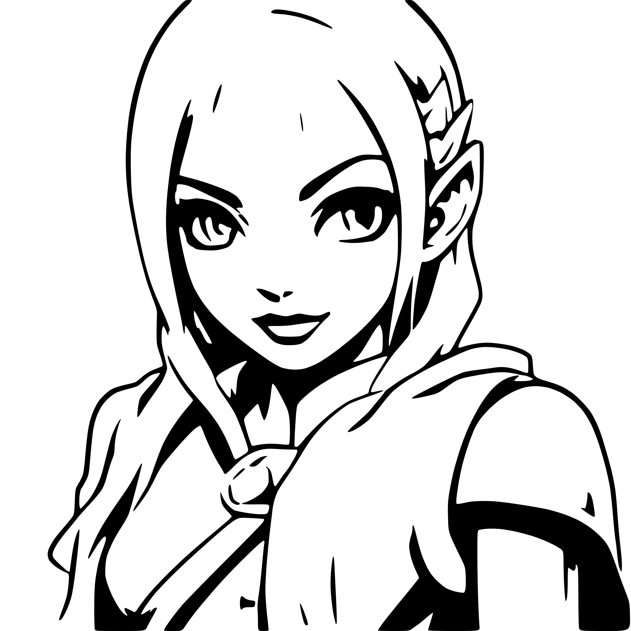 AI-generated SVG of a elf fighter