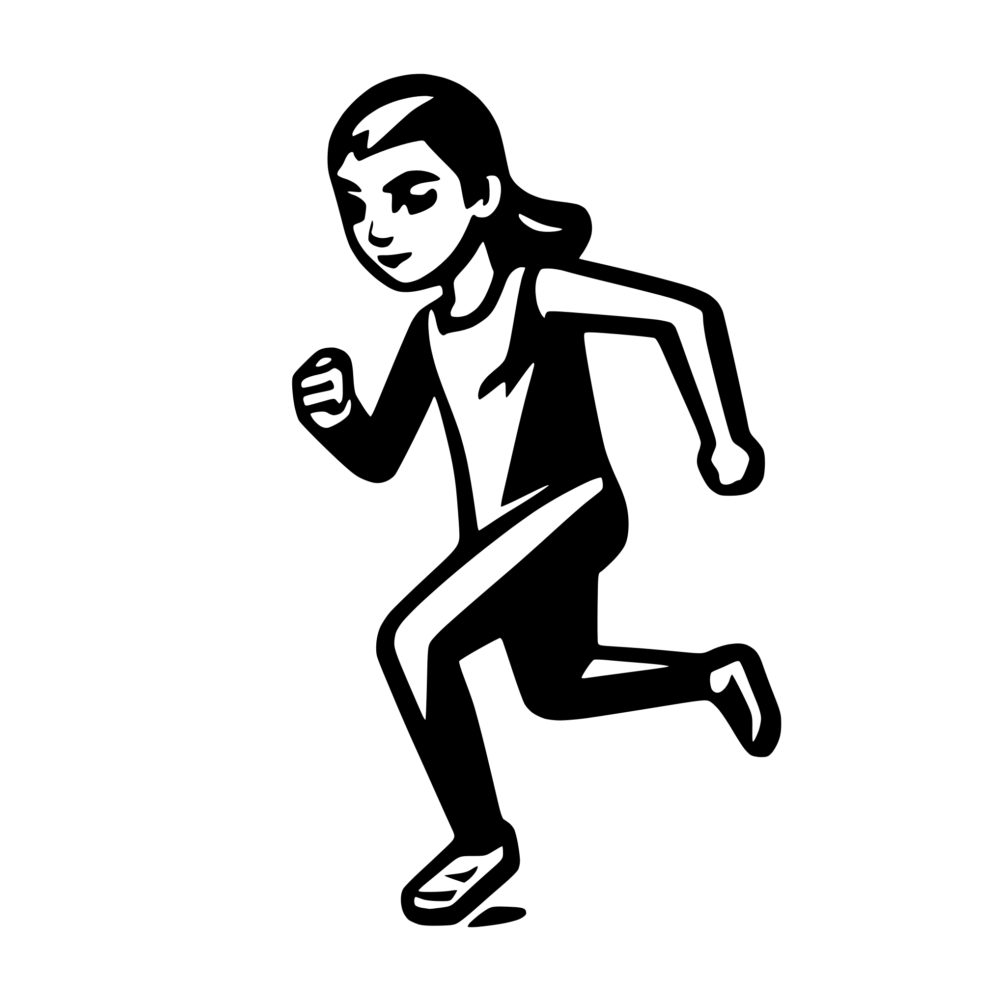 AI-generated SVG of a simple icon of a fast runner agresive