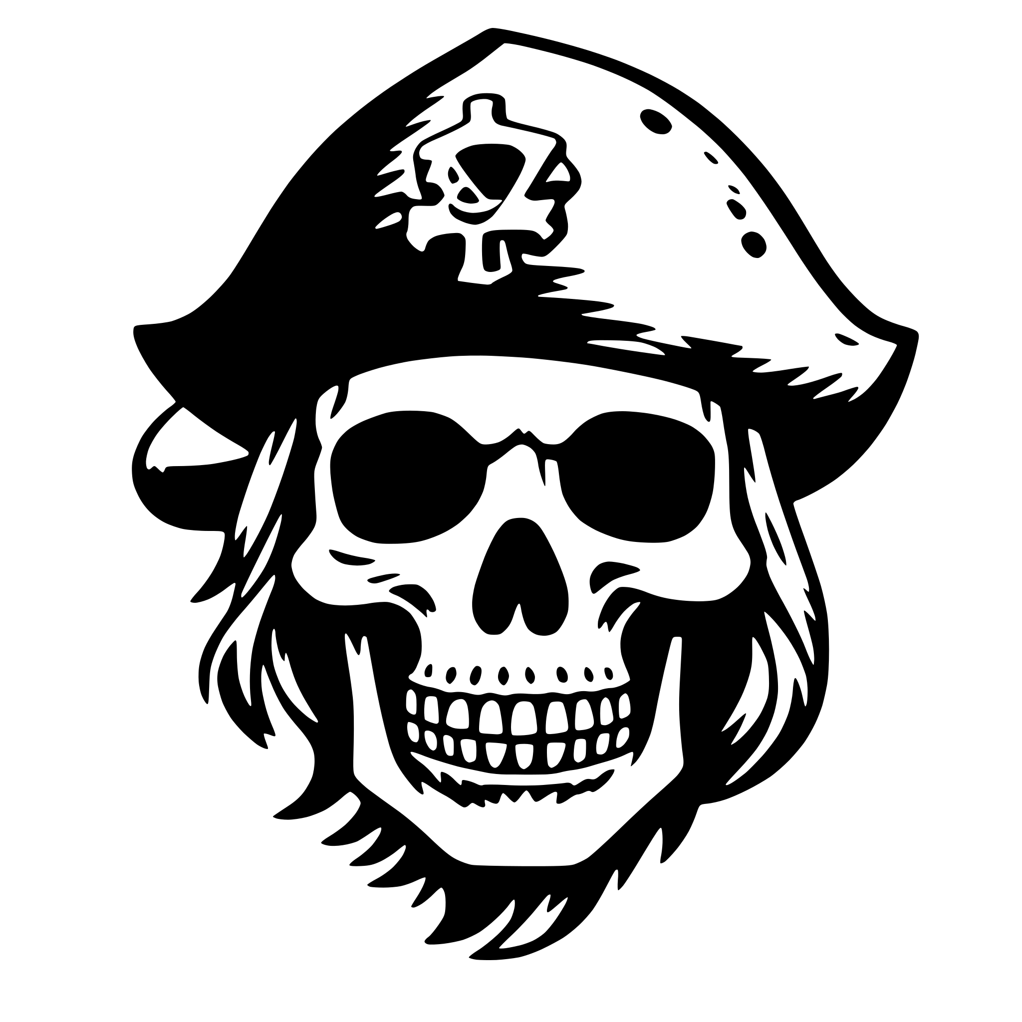 AI-generated SVG of 'pirate skull'