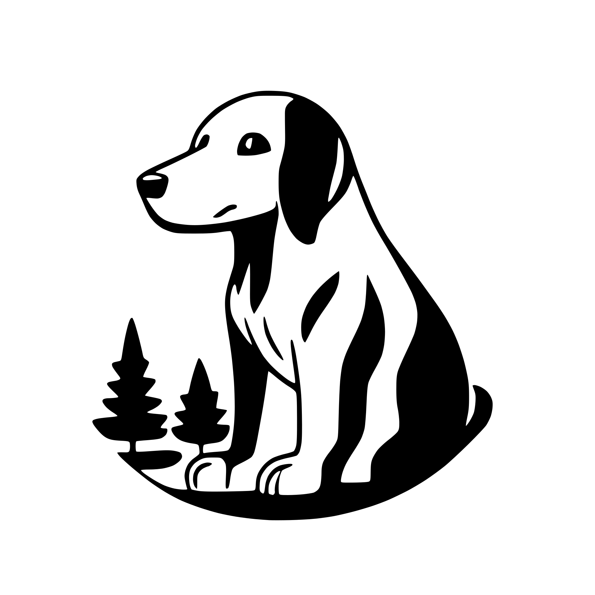 AI-generated SVG of 'A clean, minimalist logo showing a dog silhouette sitting on a large Cyprus contour. The design uses 1-2 colors, emphasizing simplicity, regional identity, and hope, ideal for a stray dog adoption website.'