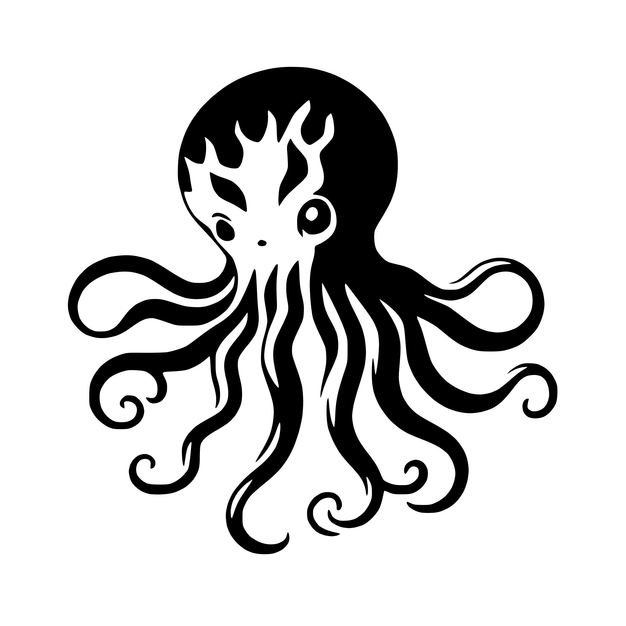 AI-generated SVG of 'octopus with swirling tentacles'