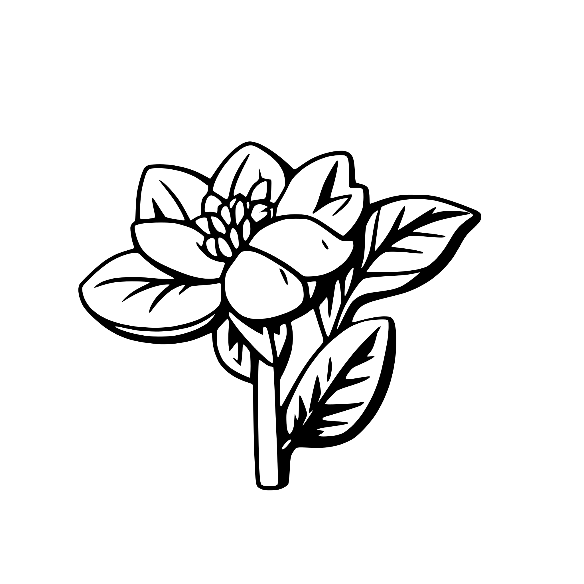 AI-generated SVG of a jasmin flower head