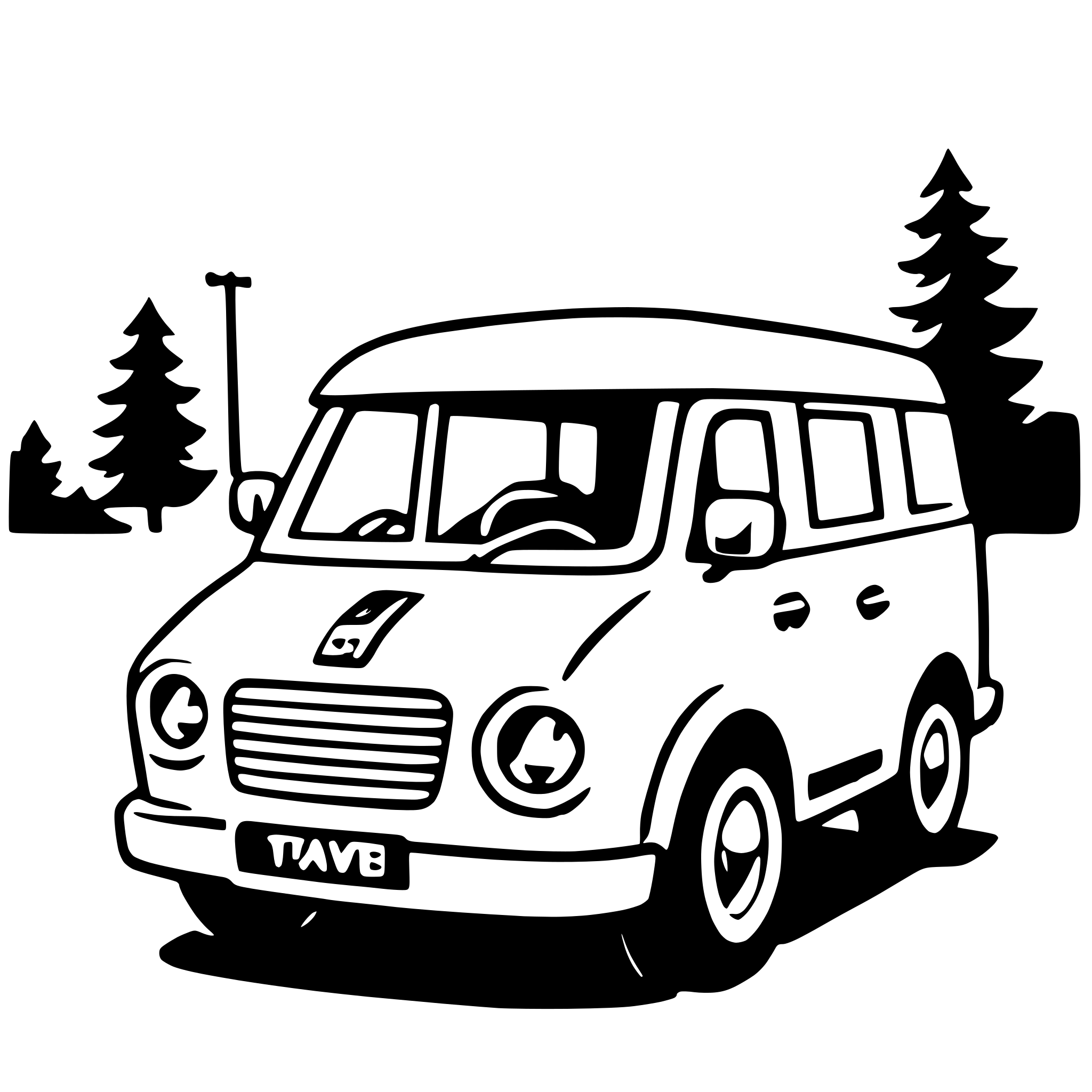 AI-generated SVG of a minivan