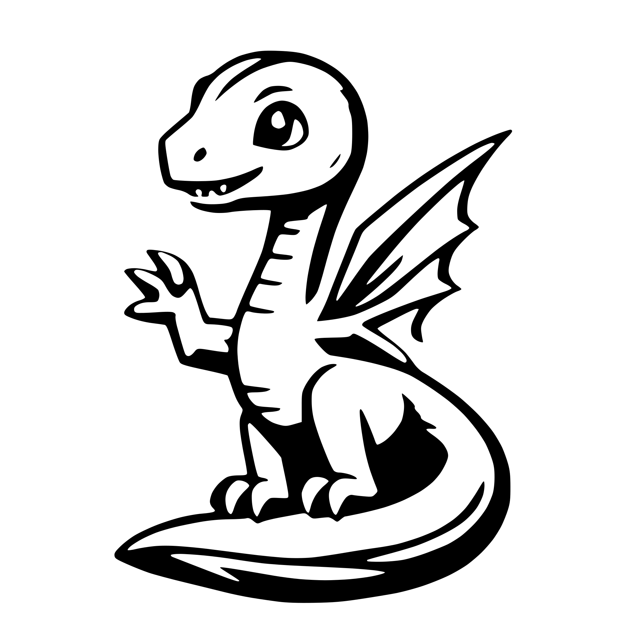 AI-generated SVG of 'dragon cute with wings'