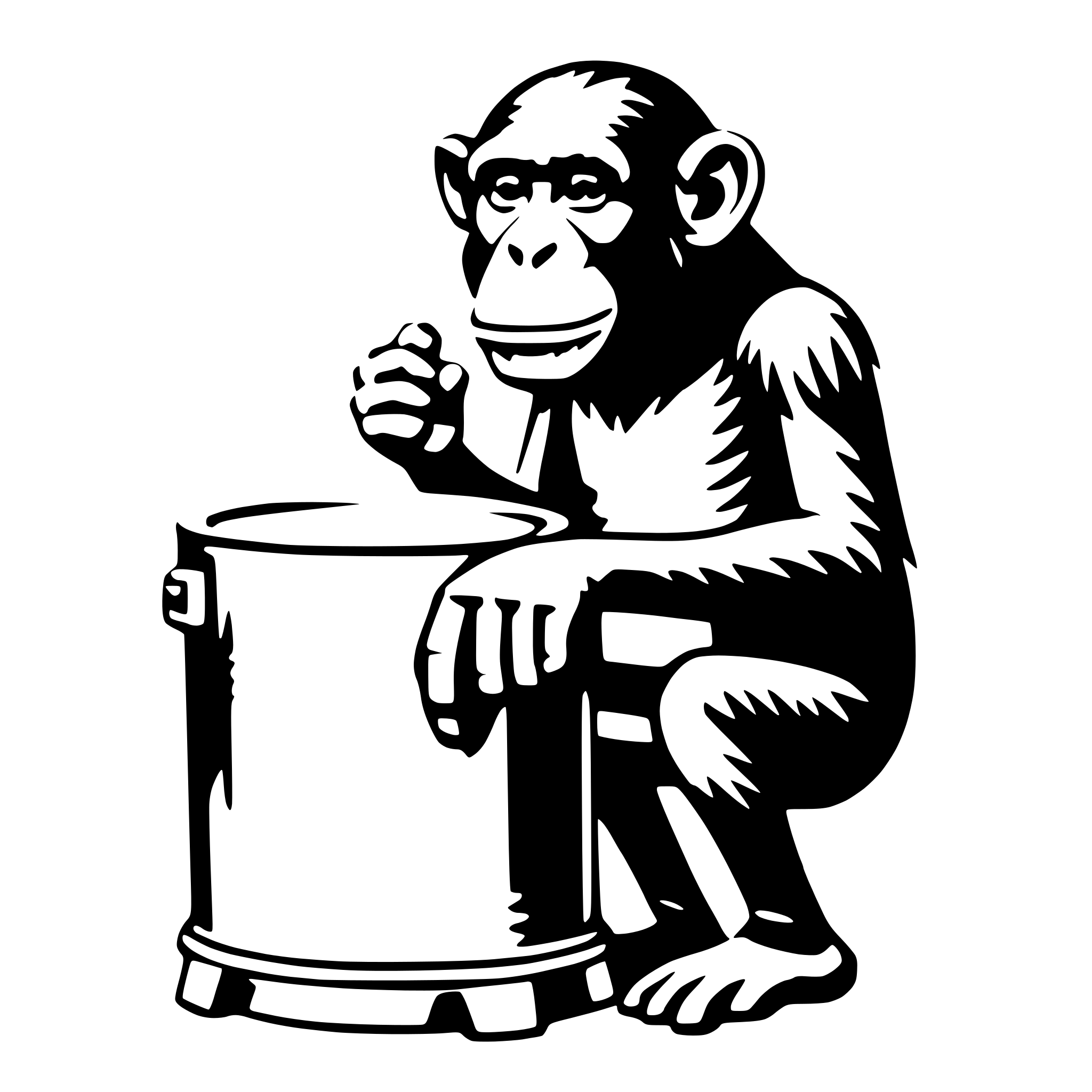 AI-generated SVG of a chimp with drum