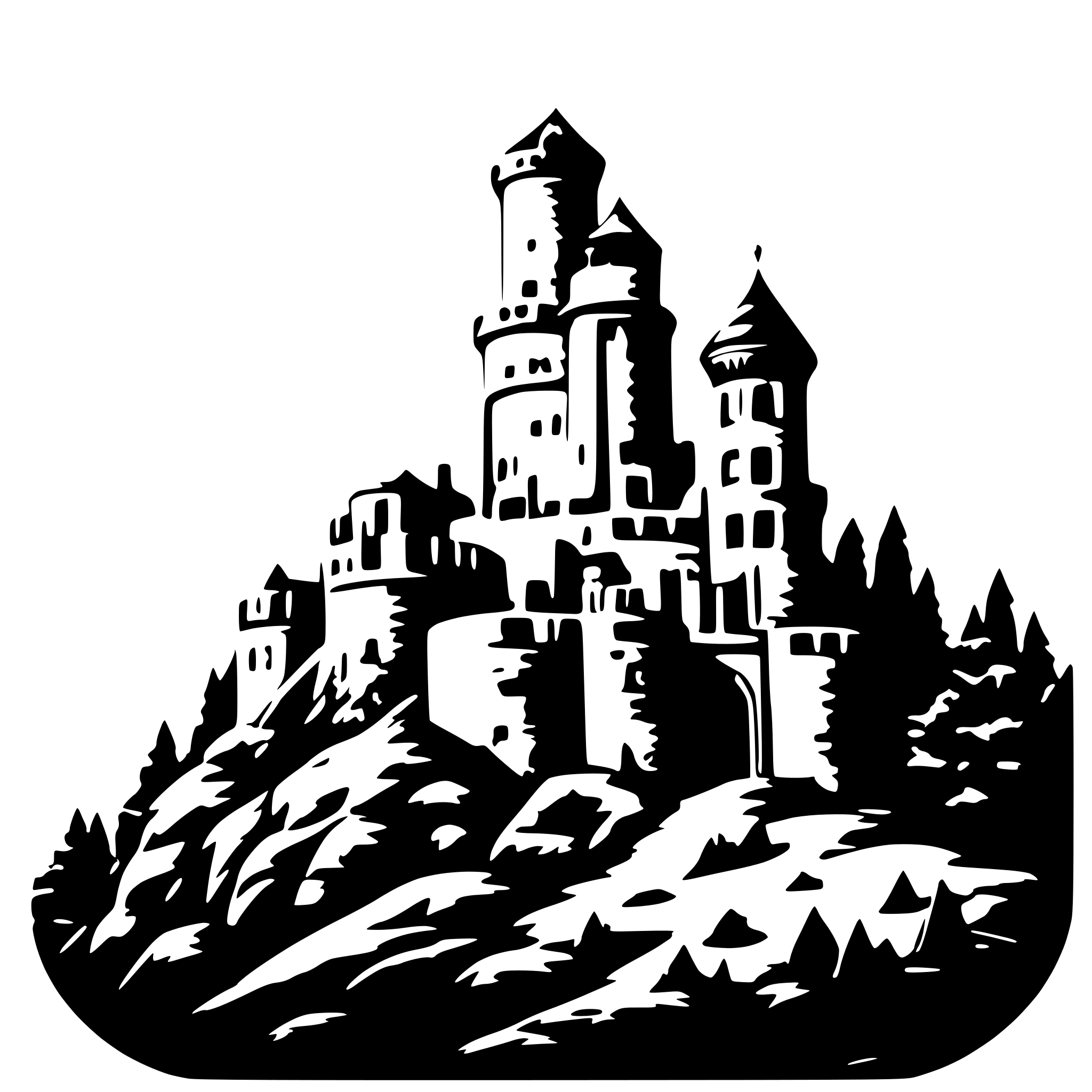 AI-generated SVG of a the comic style, an ancient castle, on a mountain, Persian AI-generated SVG of a the comic style, an ancient castle, on a mountain, Persian