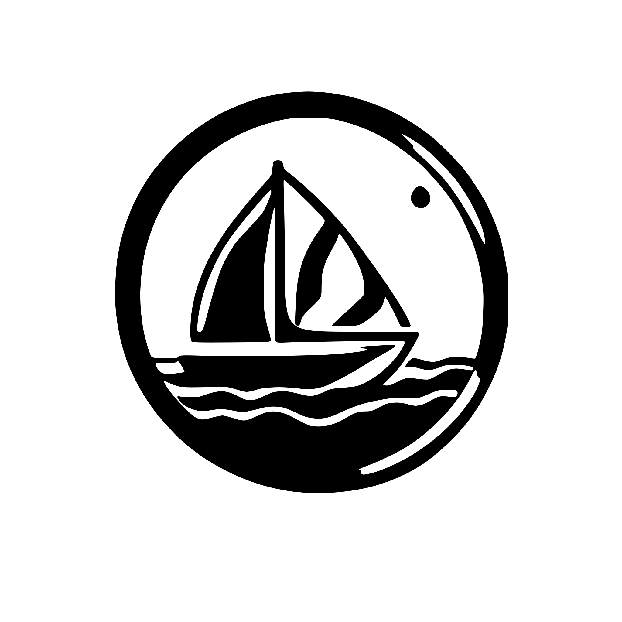AI-generated SVG of a simple 2d sailbot icon on 2 water waves
