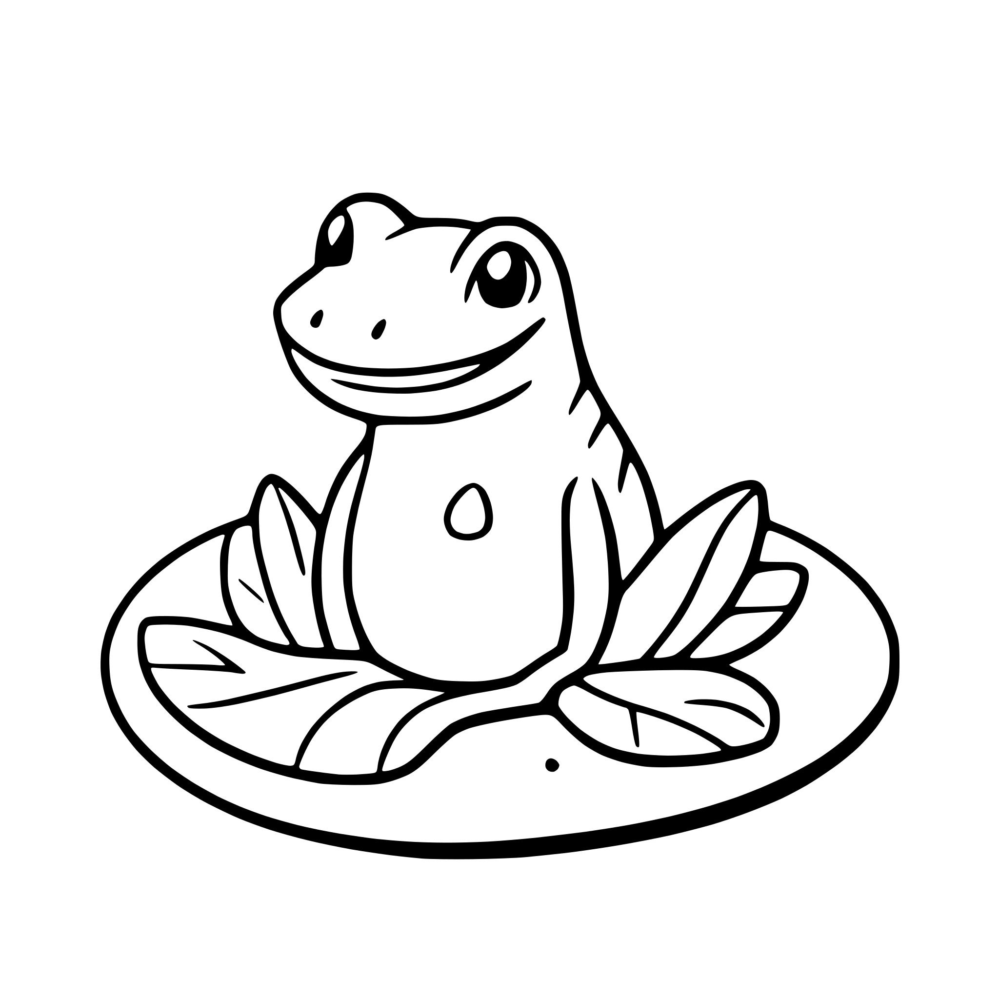 AI-generated SVG of 'frog on lily pad'