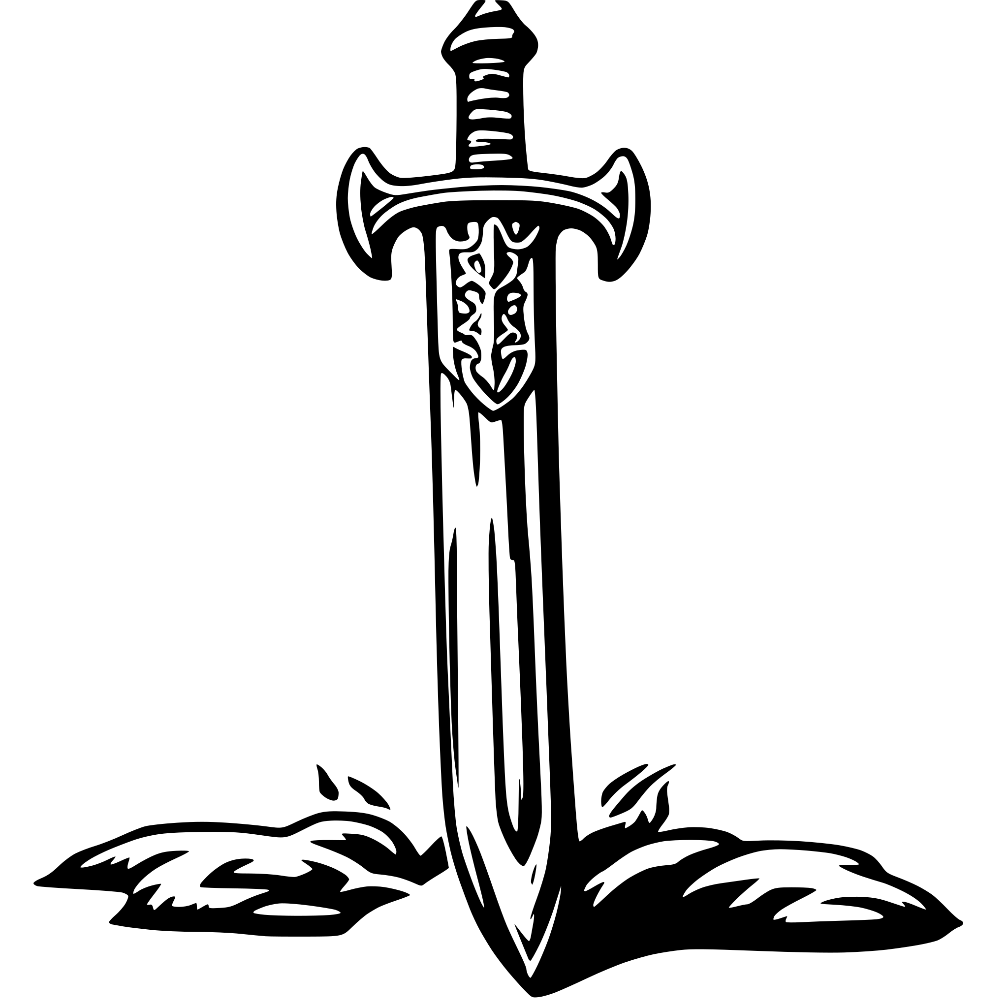 AI-generated SVG of a fire sword