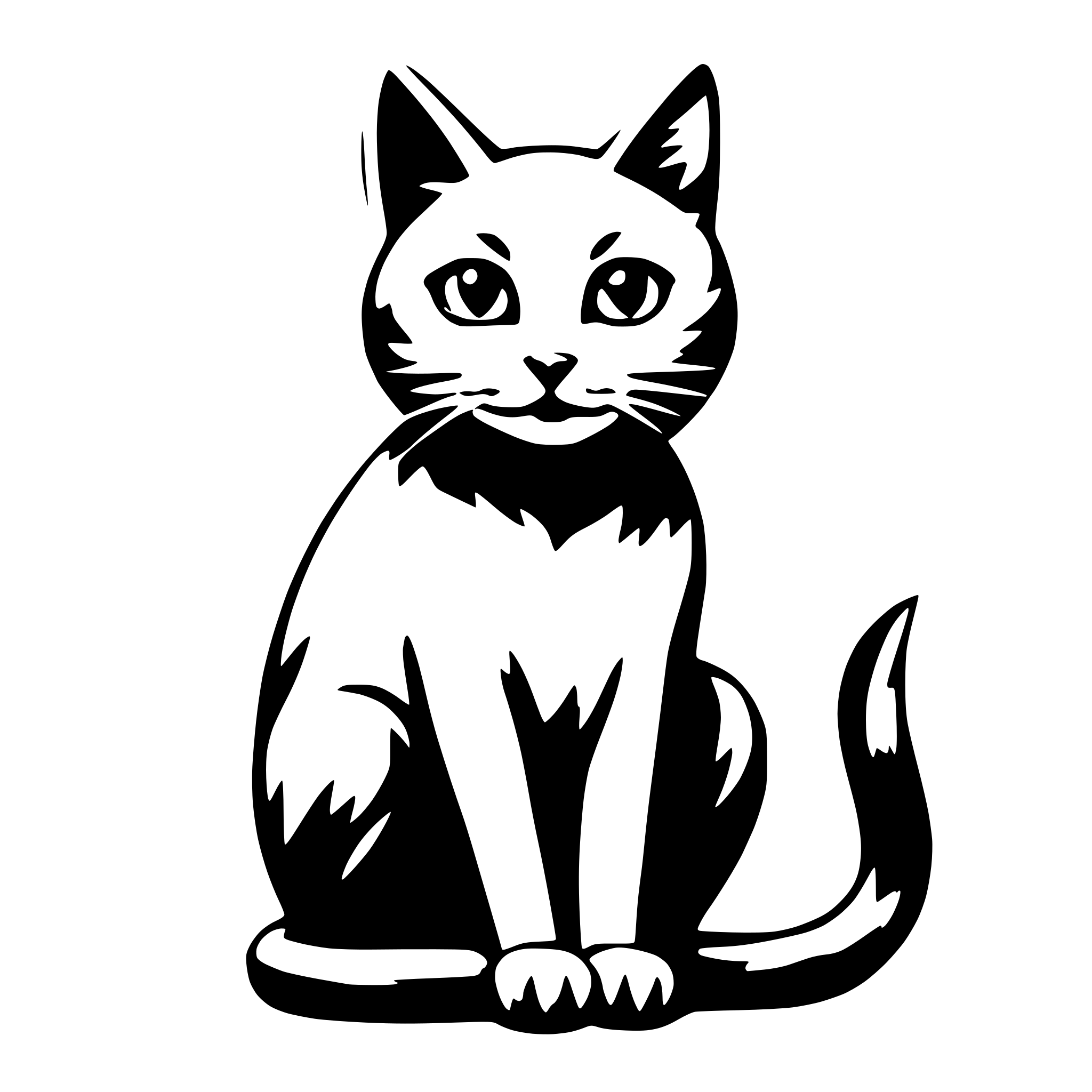 AI-generated SVG of 'Cat sitting front no tail'