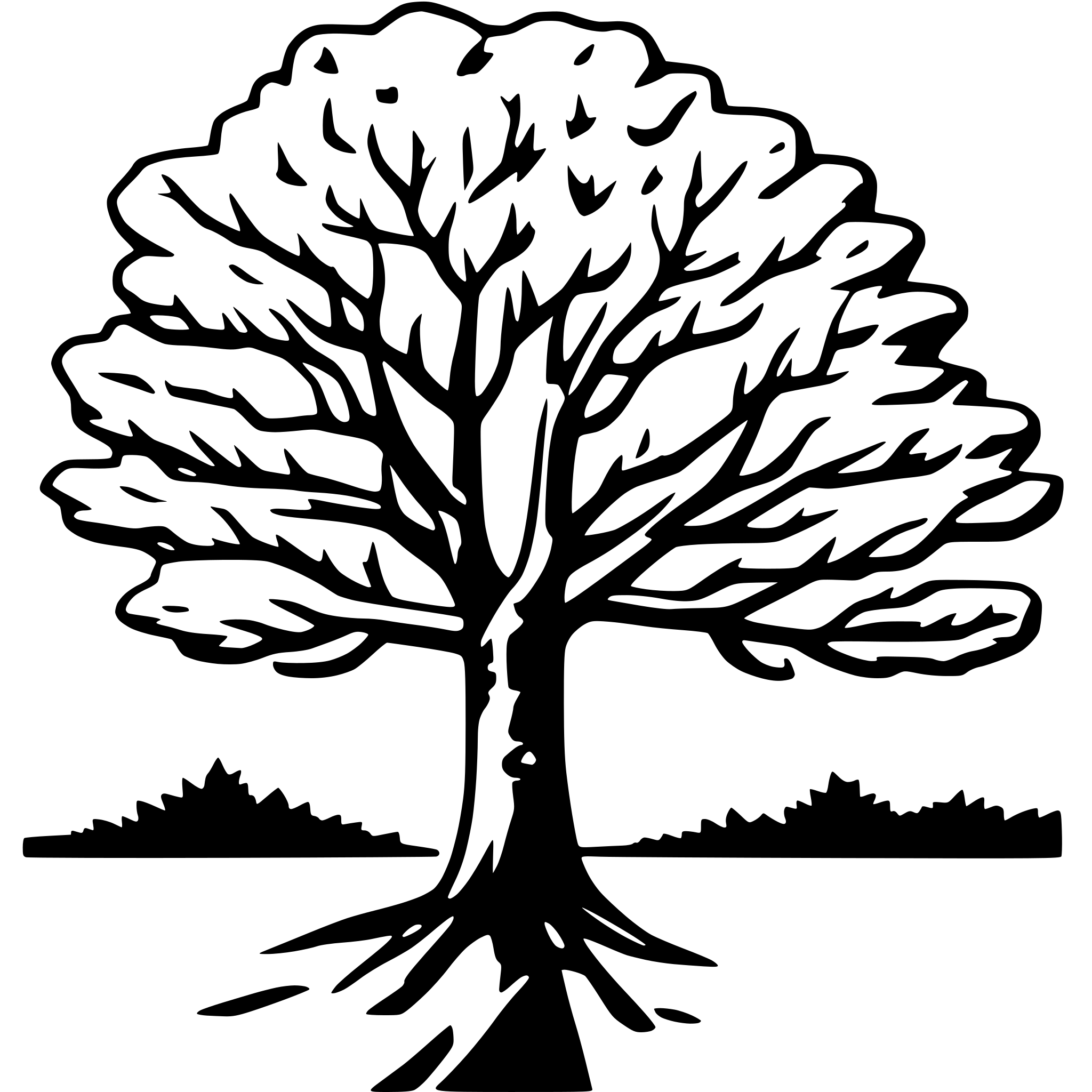 AI-generated SVG of a single fall tree without leaves