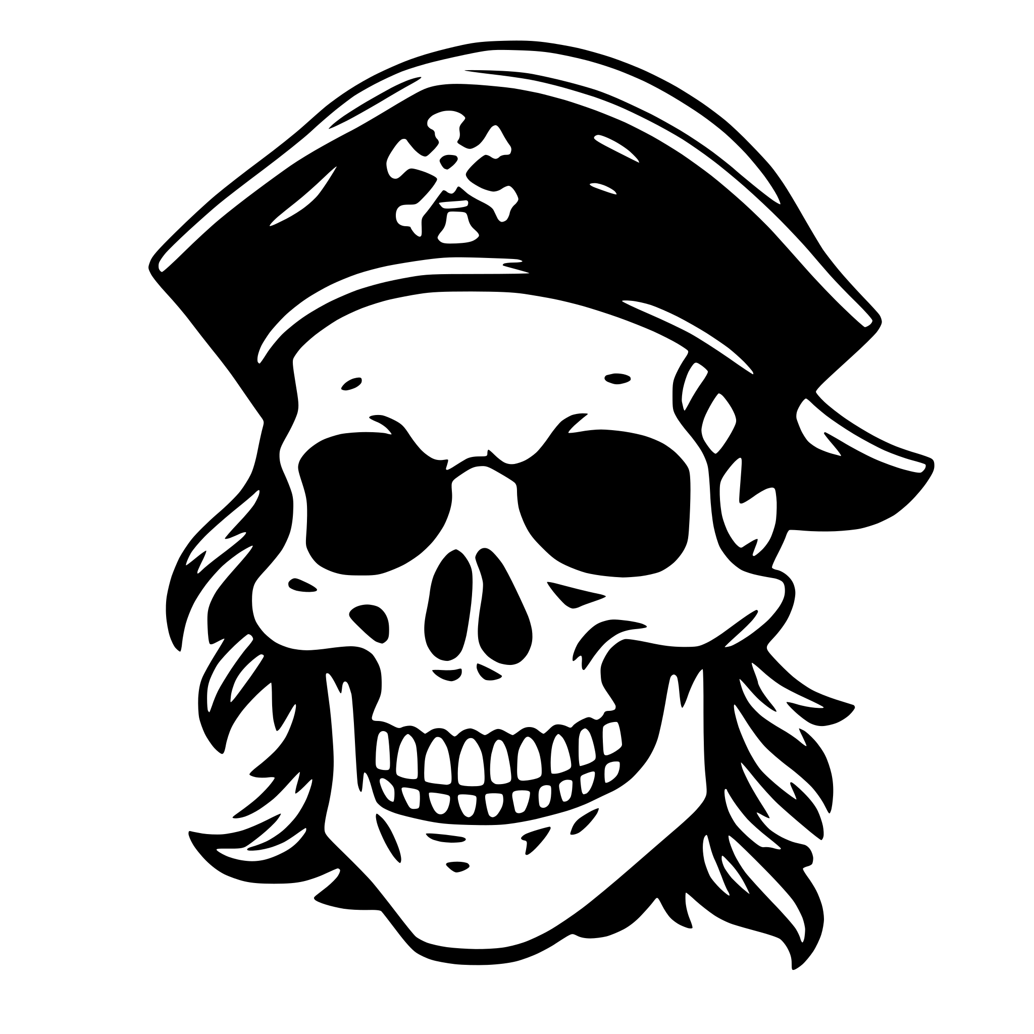AI-generated SVG of 'pirate skull'