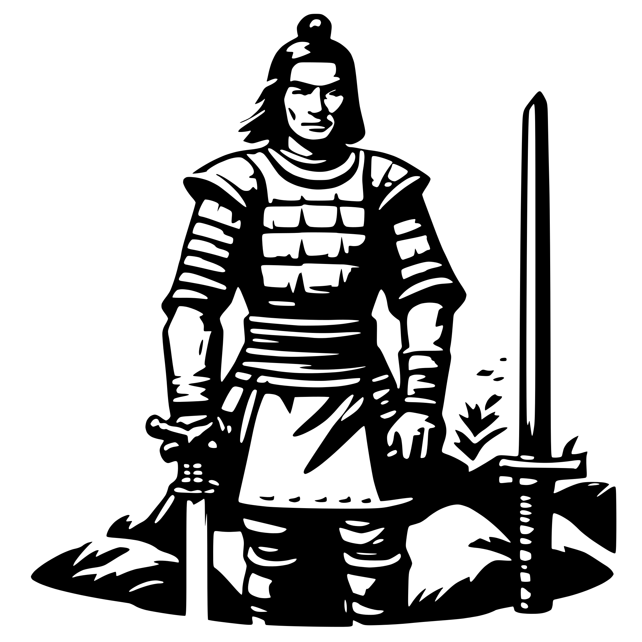 AI-generated SVG of a old samurai