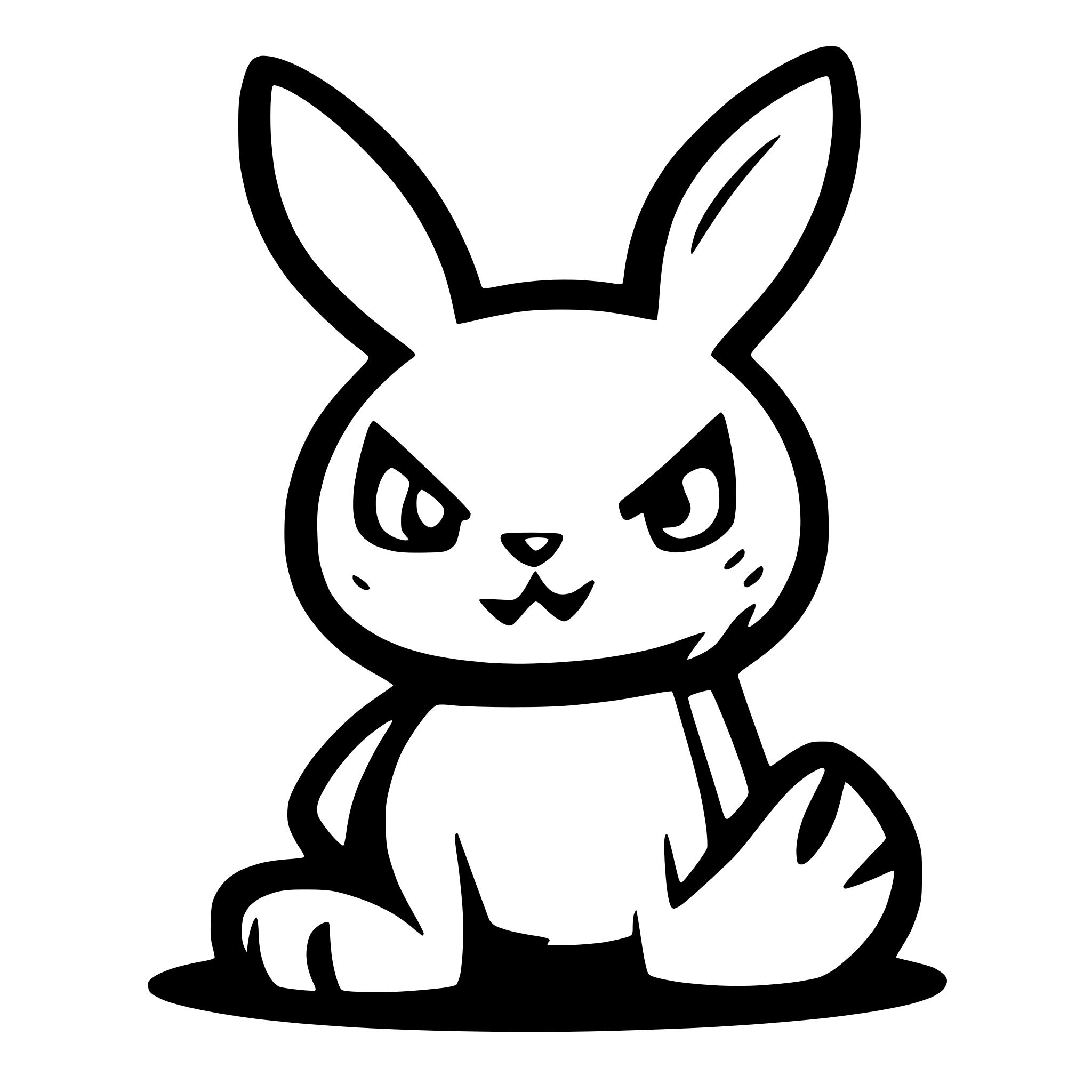 AI-generated SVG of 'angry black cartoon rabbit'