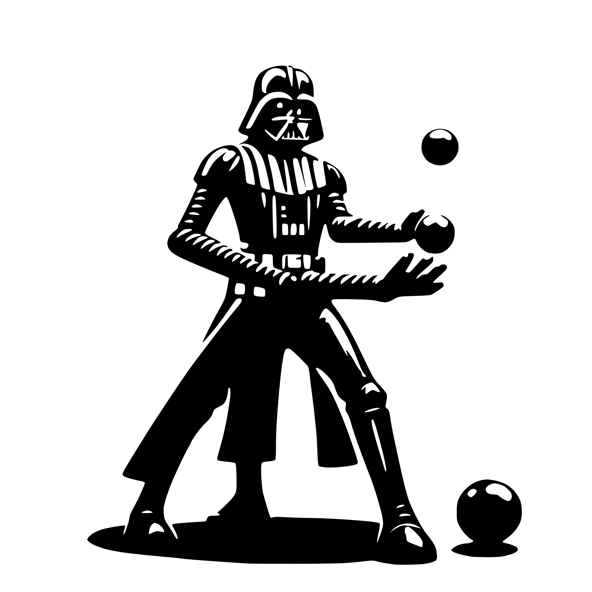 AI-generated SVG of a Darth Vader juggling balls