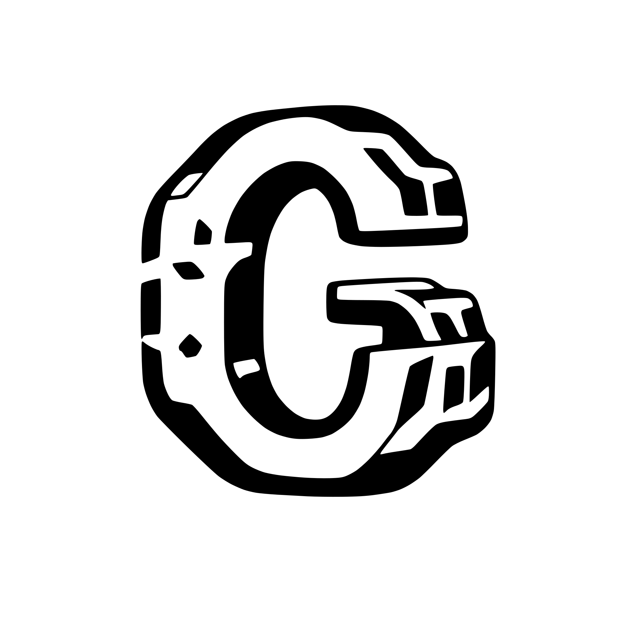 AI-generated SVG of a Capital letter "G" made out of connected hexagons of the same size